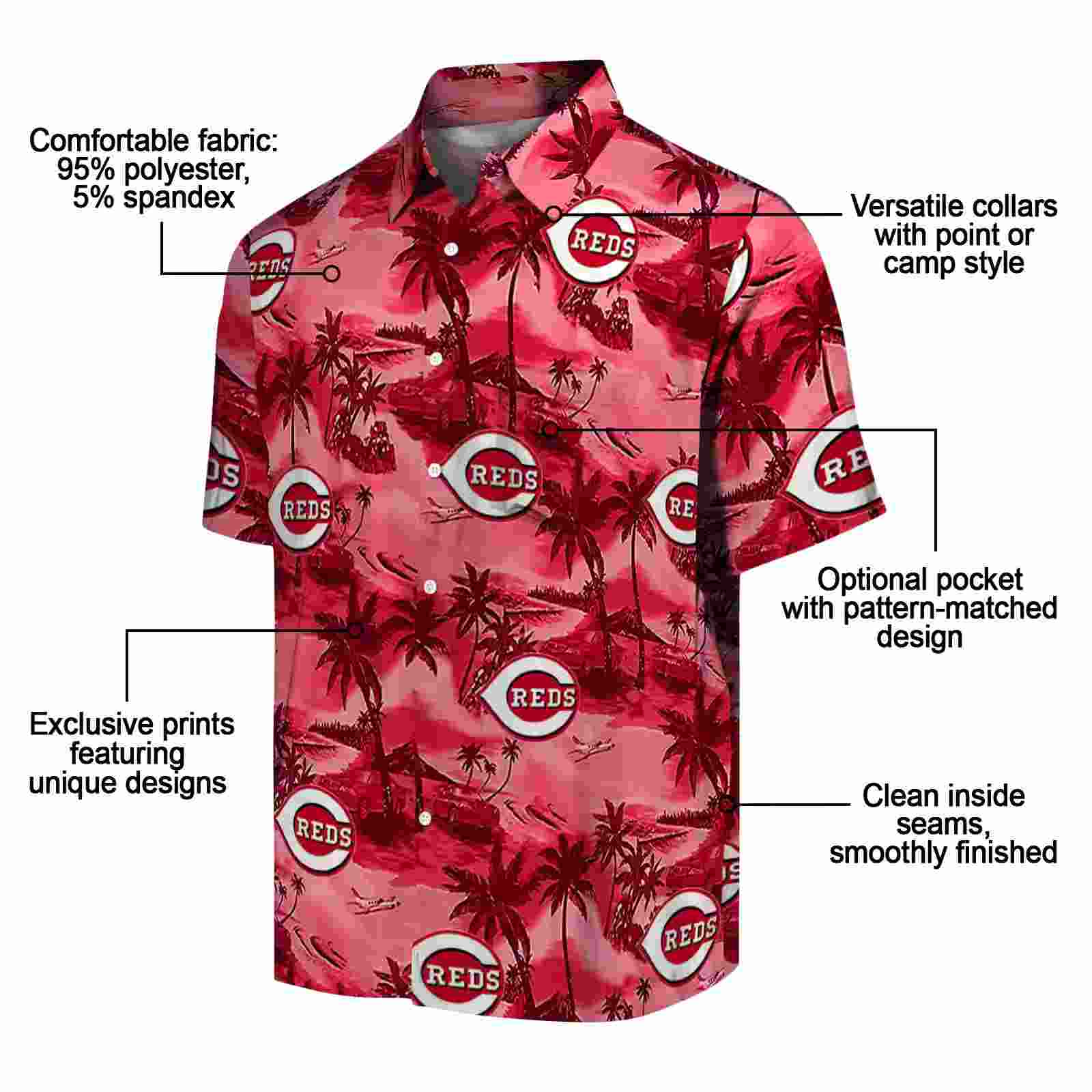 cincinnati reds coastal palms red hawaiian shirt new arrival