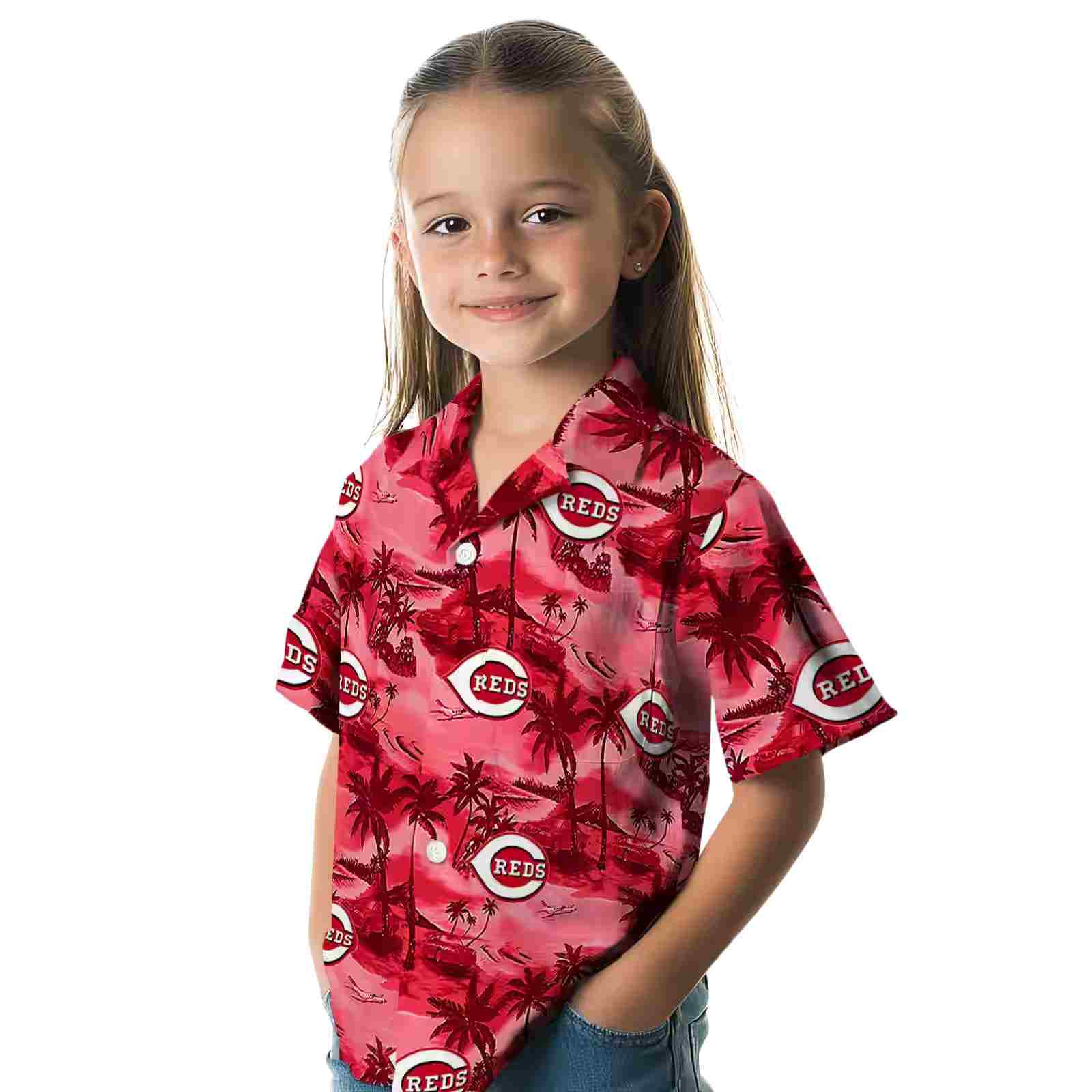 cincinnati reds coastal palms red hawaiian shirt premium grade