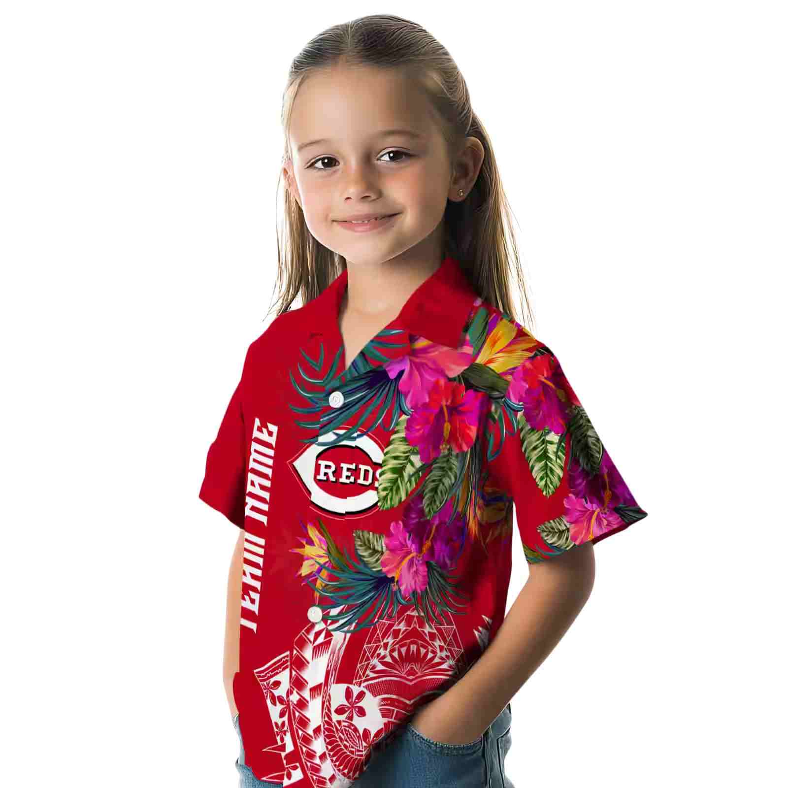 cincinnati reds floral polynesian red hawaiian shirt premium grade