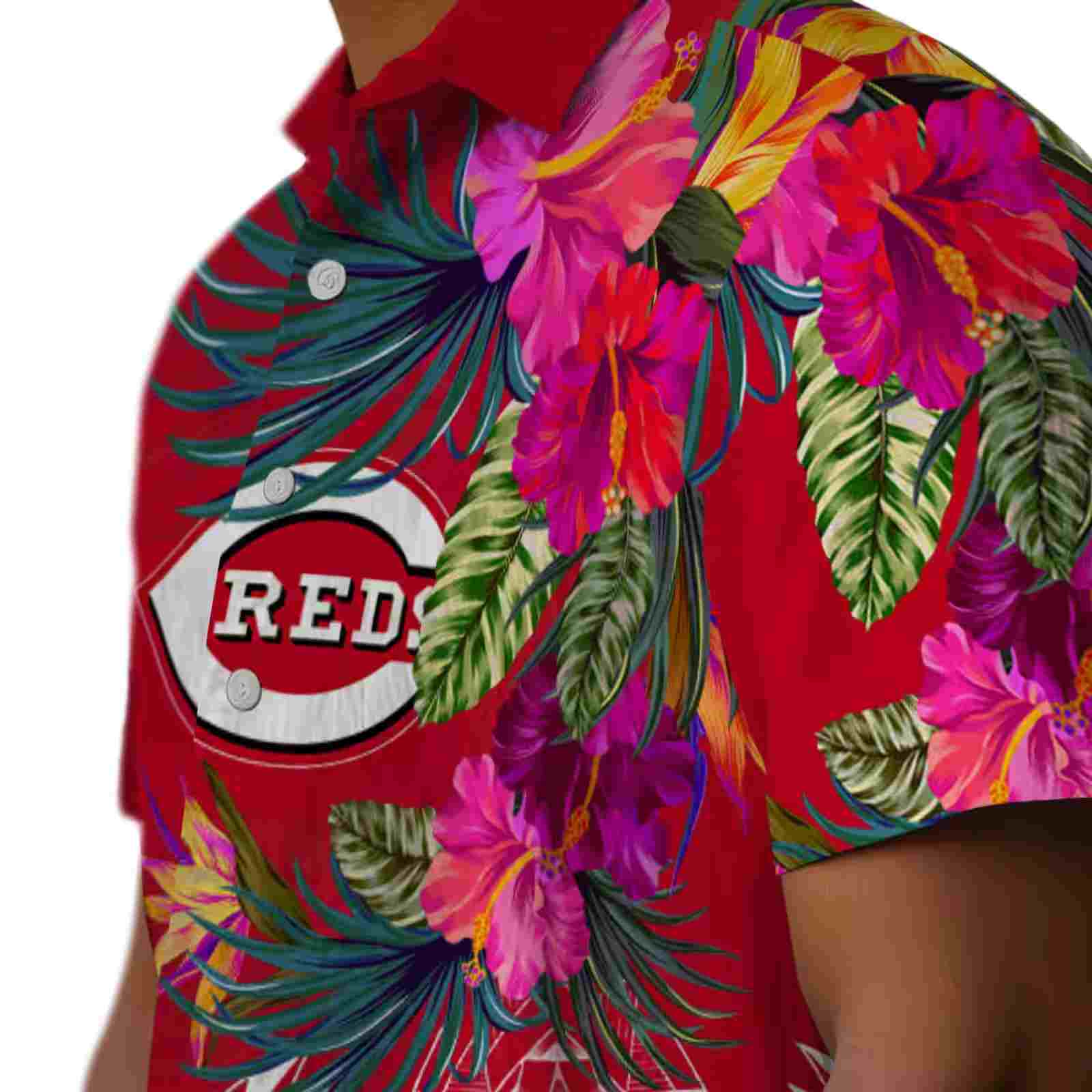 cincinnati reds floral polynesian red hawaiian shirt trendy