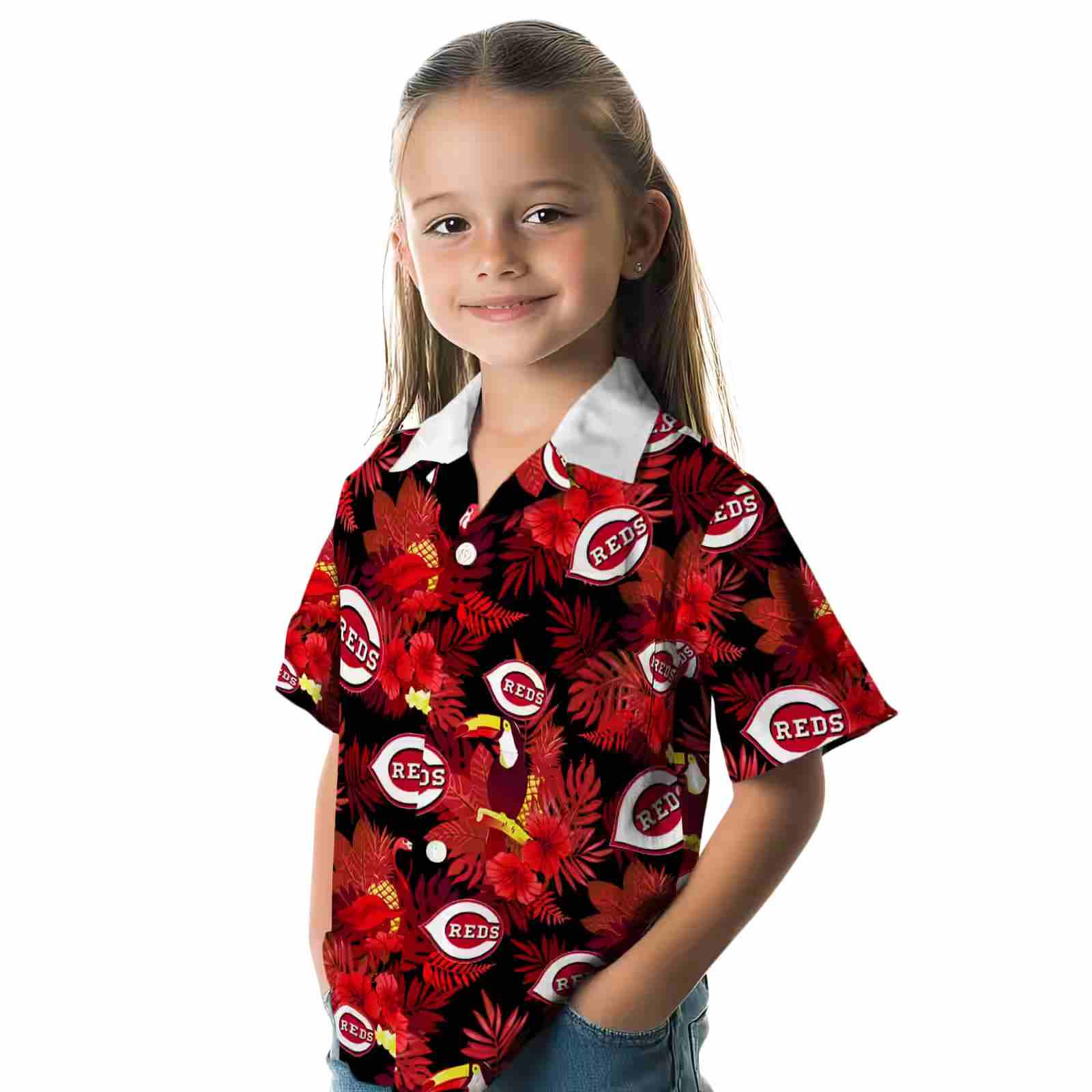 cincinnati reds floral toucan red hawaiian shirt premium grade