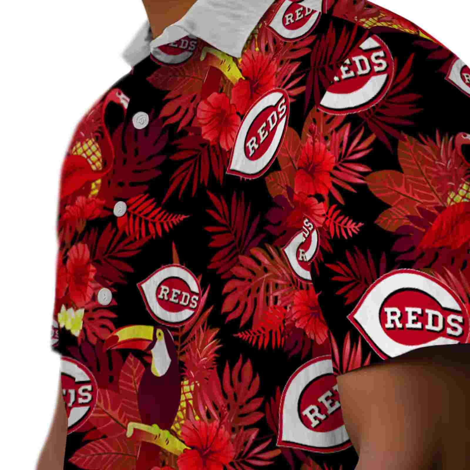 cincinnati reds floral toucan red hawaiian shirt trendy