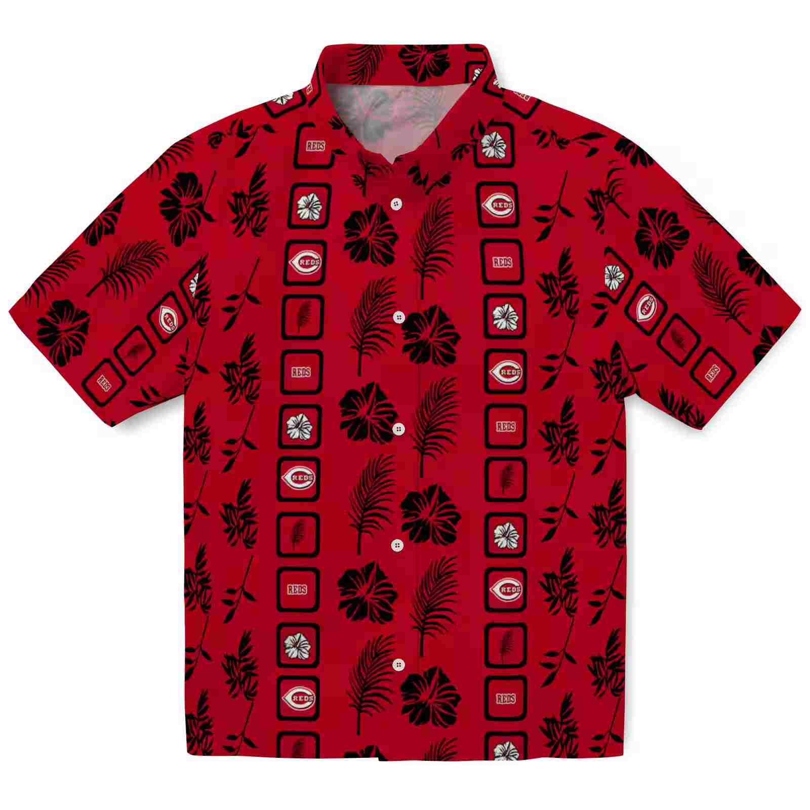 Cincinnati Reds Framed Floral Red Hawaiian Shirt