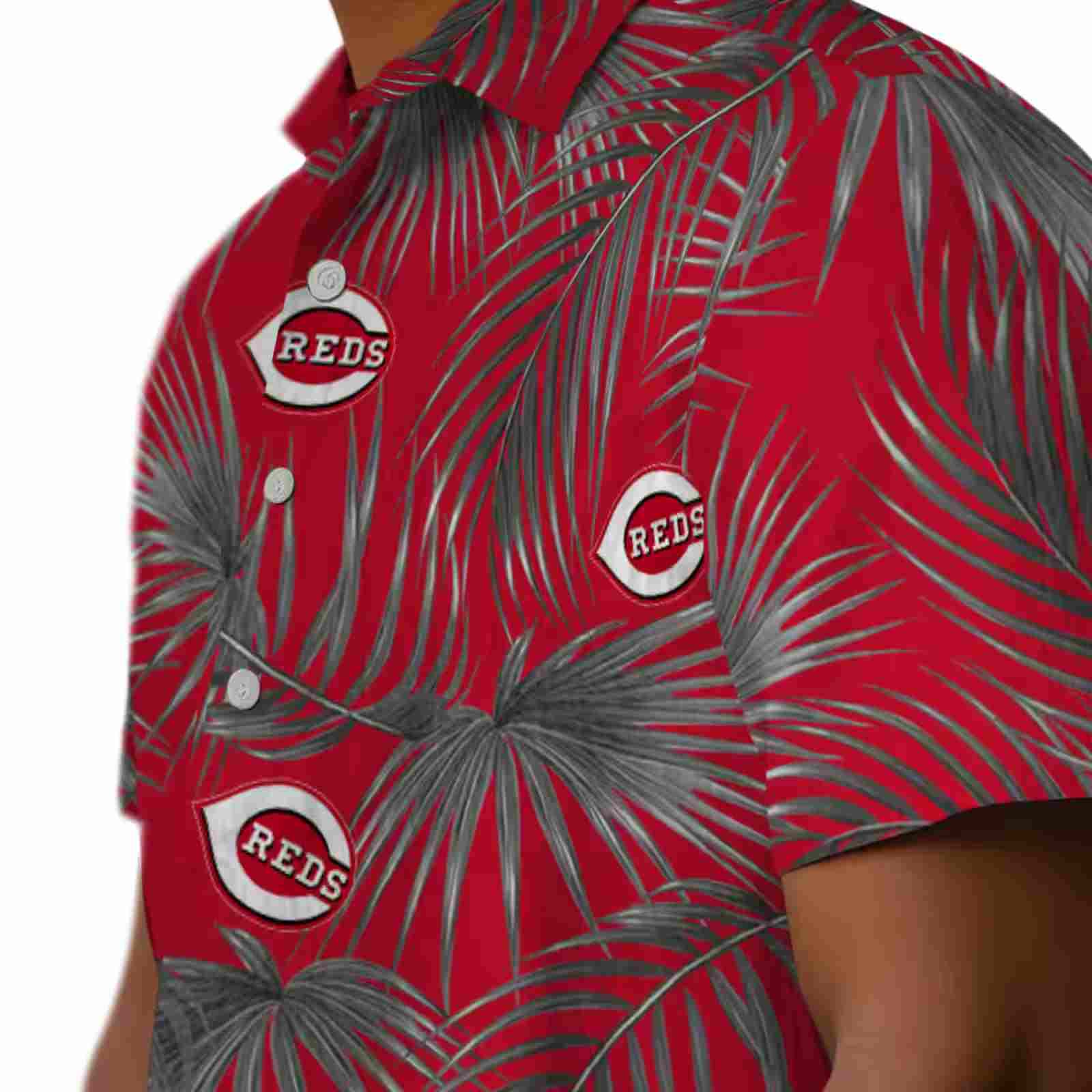 cincinnati reds leafy palms red hawaiian shirt trendy