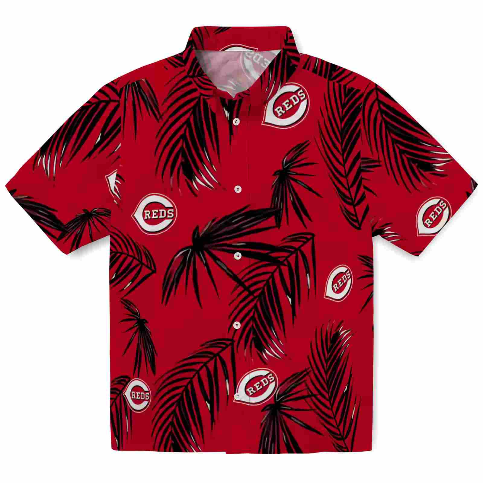 Cincinnati Reds Palm Leaf Red Hawaiian Shirt