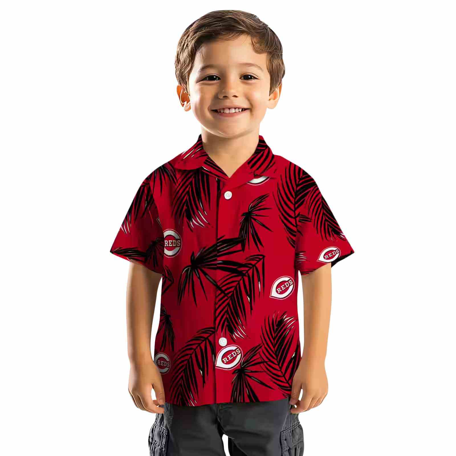 cincinnati reds palm leaf red hawaiian shirt top rated