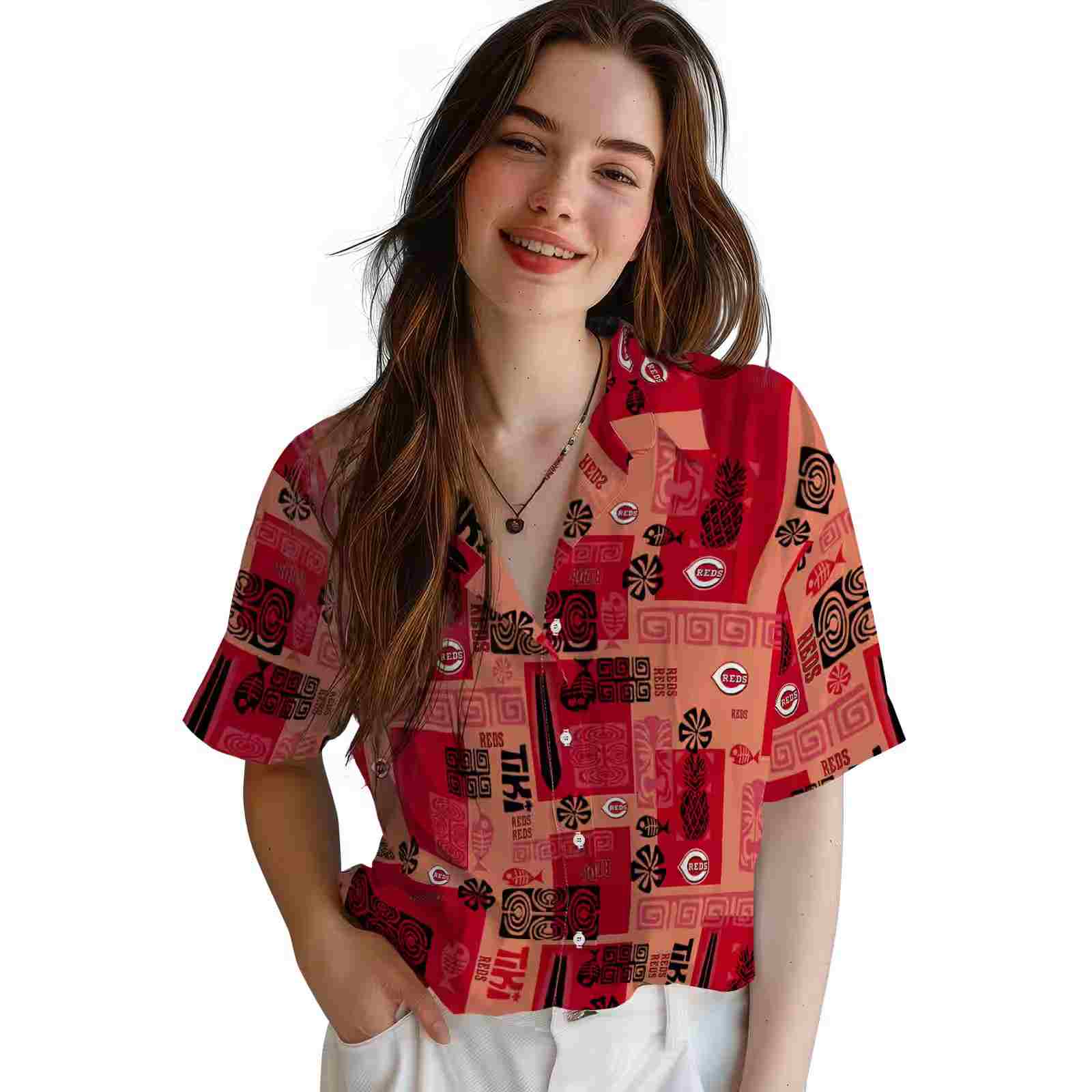 cincinnati reds tribal symbols red hawaiian shirt latest model