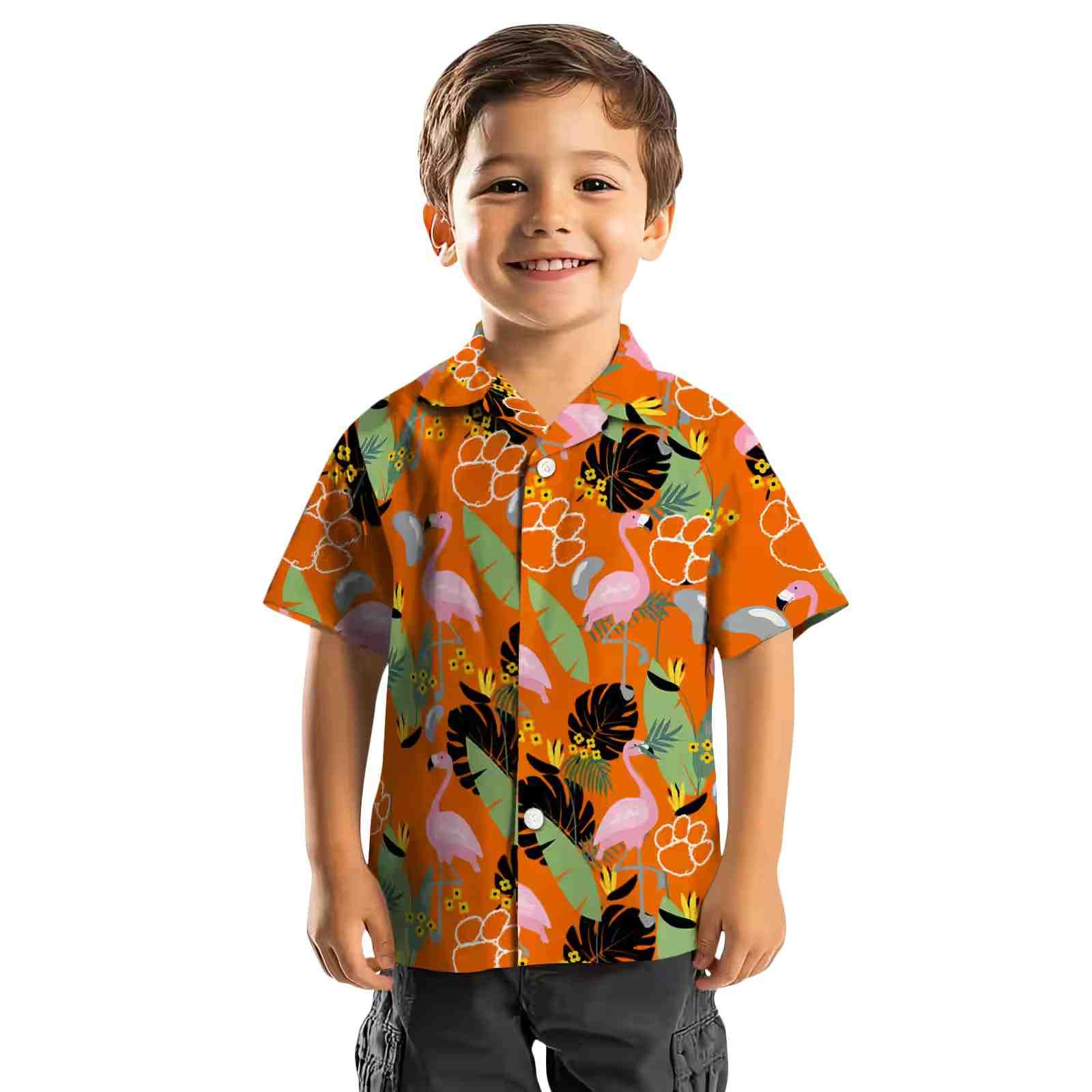 clemson tigers flamingo leaves orange hawaiian shirt top rated