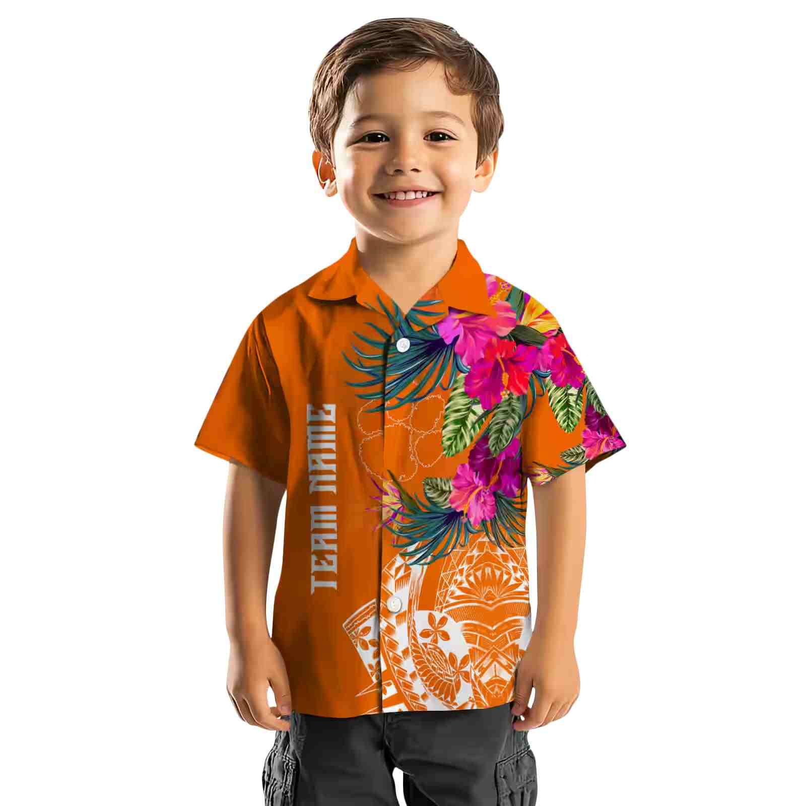 clemson tigers floral polynesian orange hawaiian shirt top rated