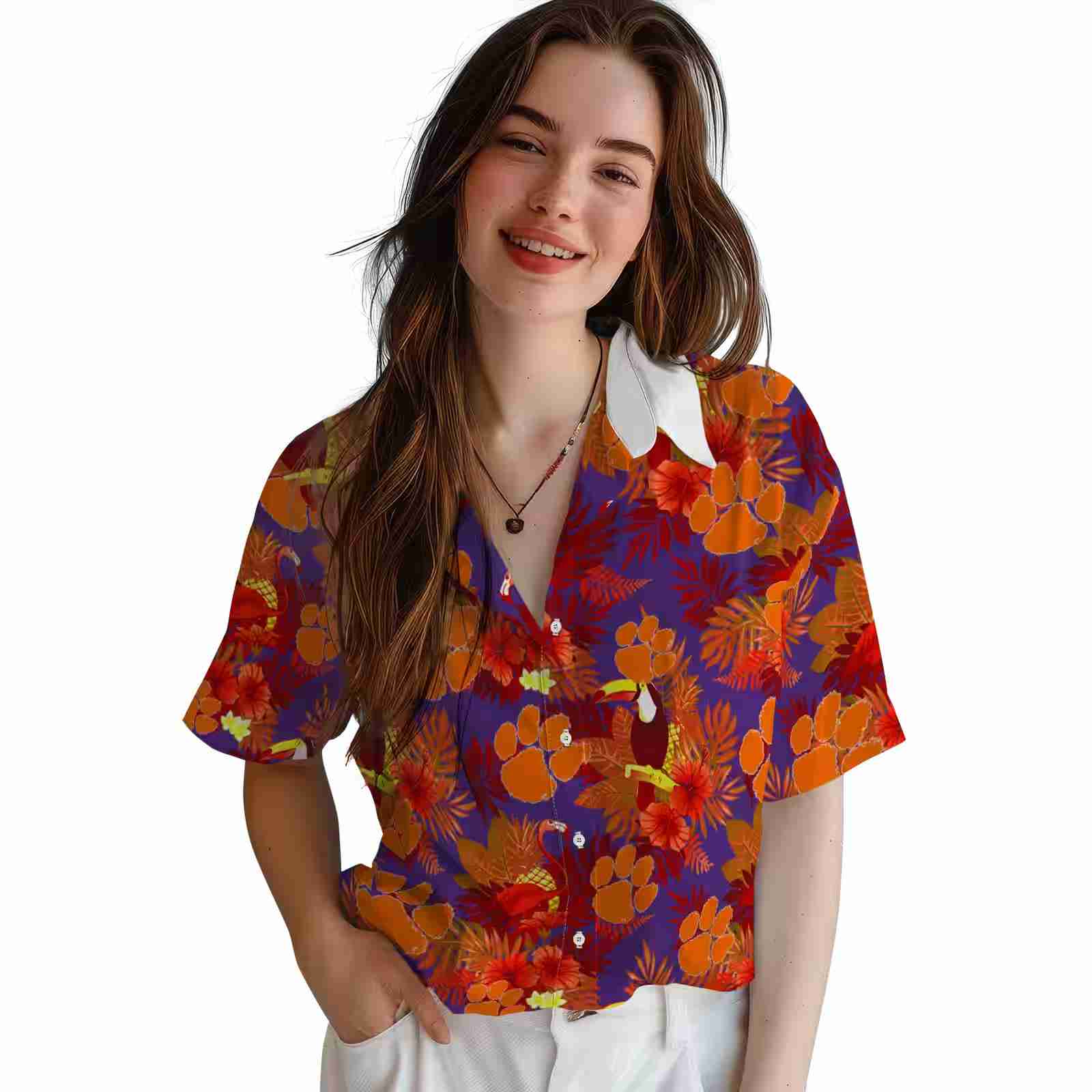 clemson tigers floral toucan orange red hawaiian shirt latest model