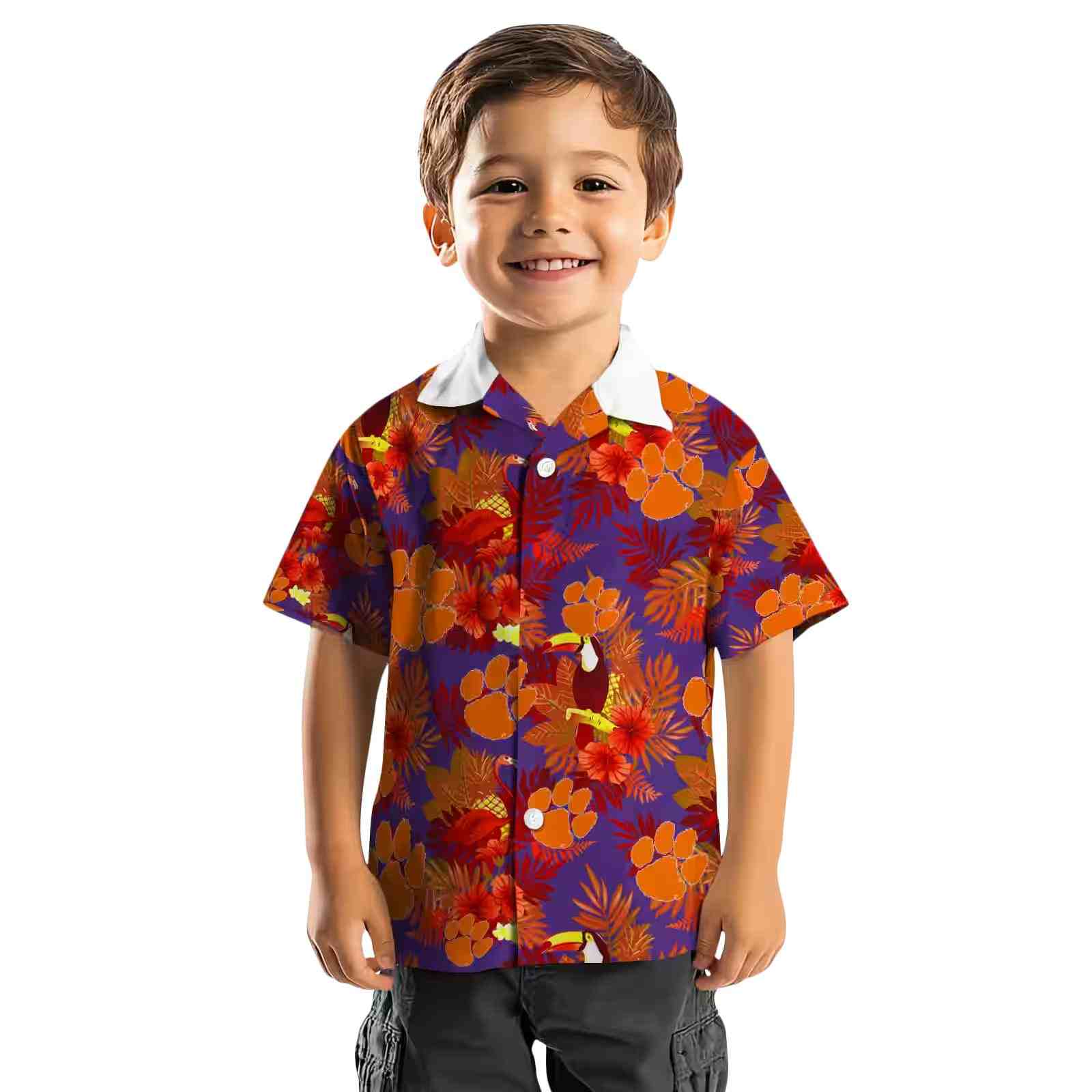 clemson tigers floral toucan orange red hawaiian shirt top rated