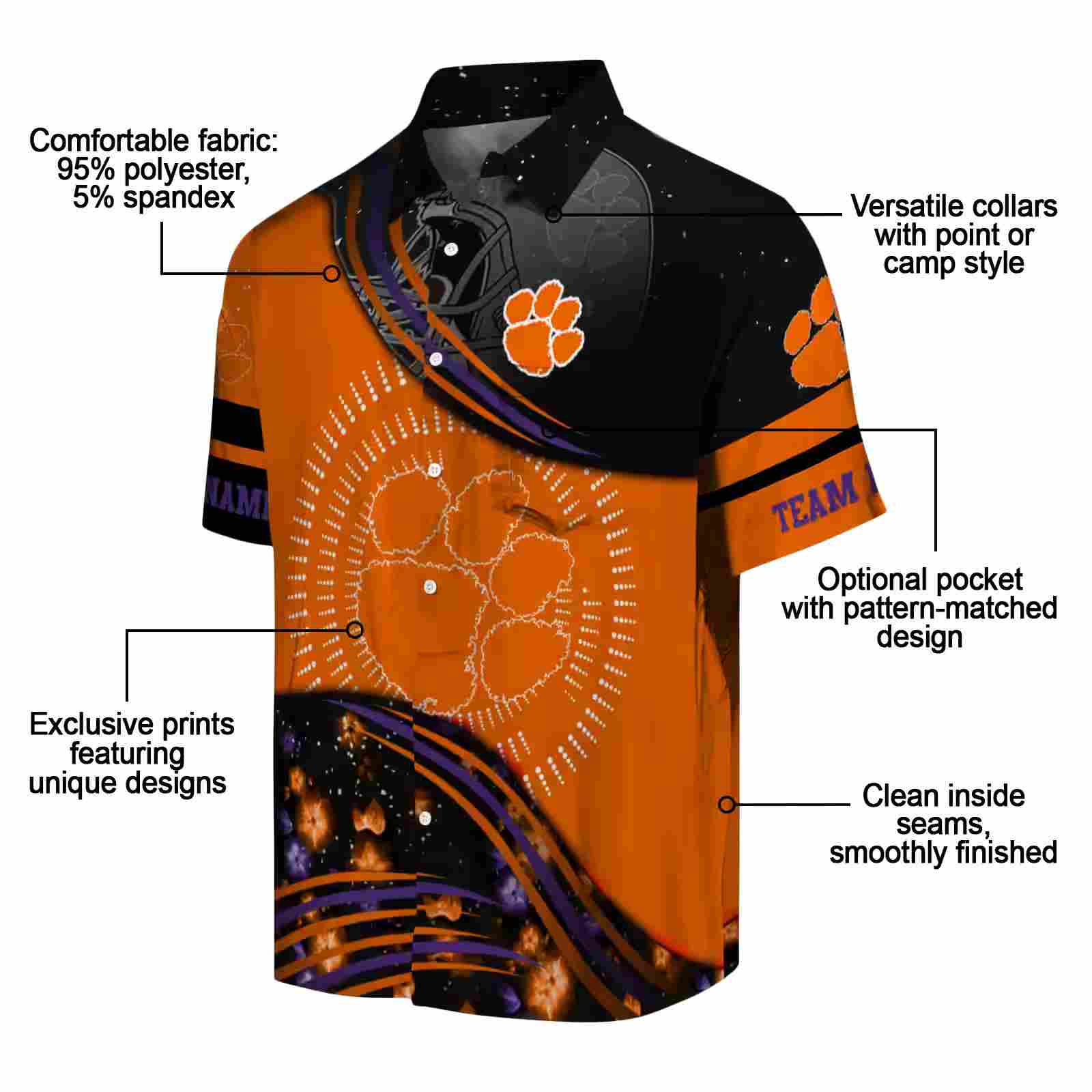 clemson tigers football wave orange black hawaiian shirt new arrival