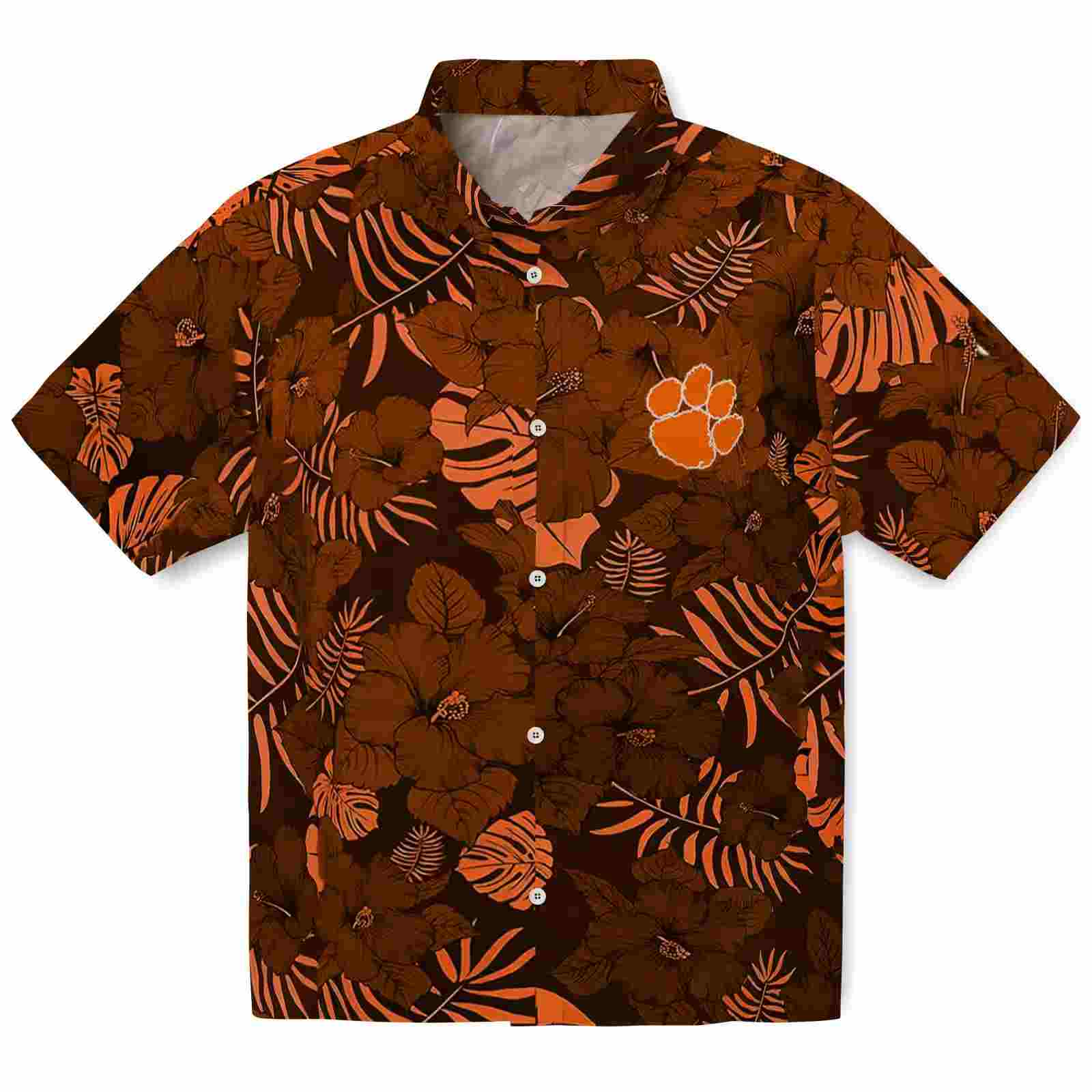 Clemson Tigers Jungle Vibes Orange Hawaiian Shirt