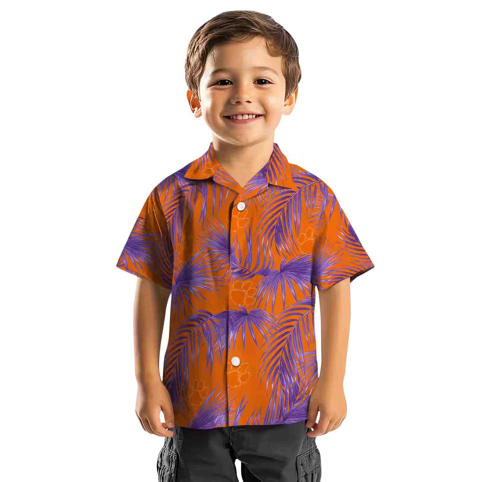 clemson tigers leafy palms orange hawaiian shirt top rated