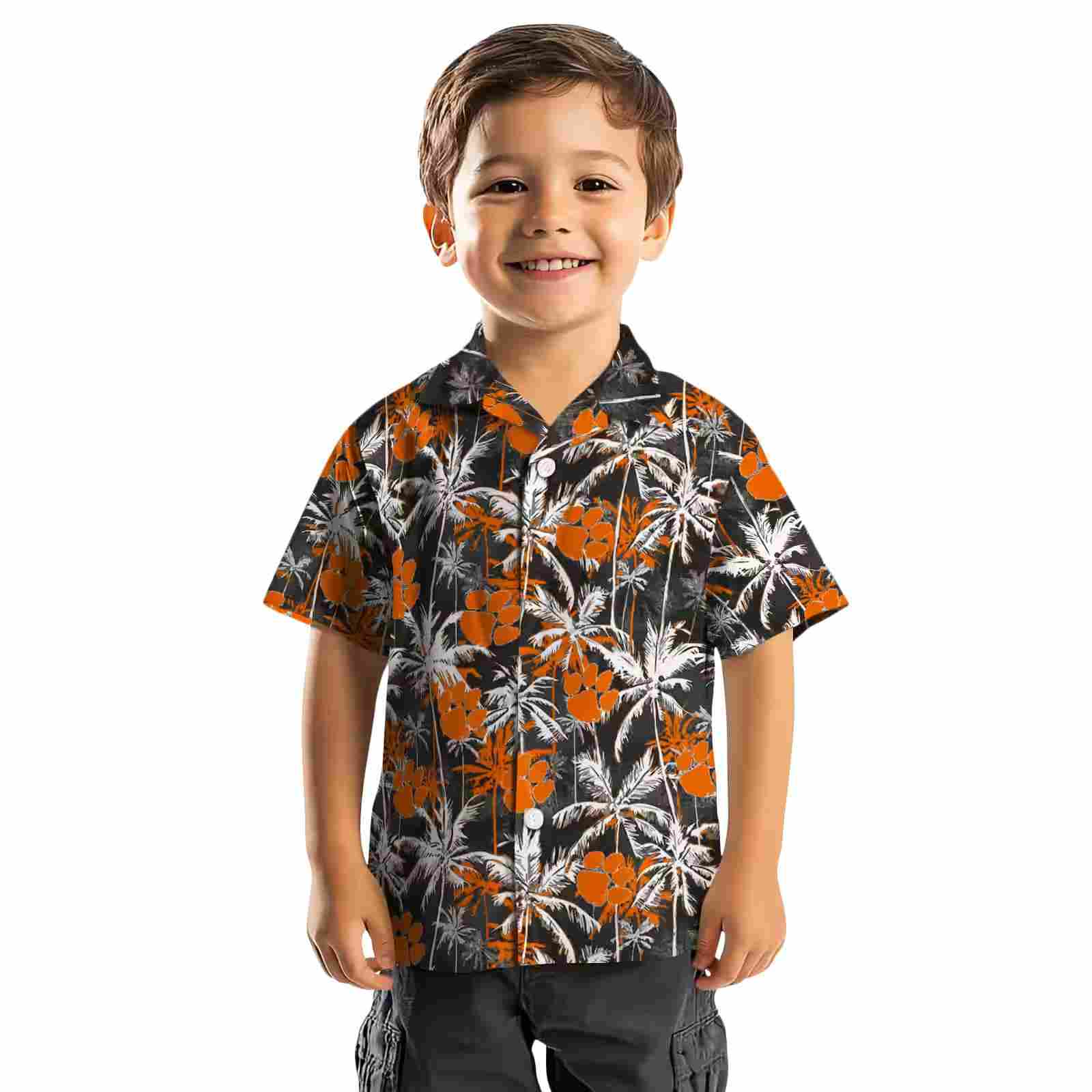 clemson tigers palm pattern orange black hawaiian shirt top rated