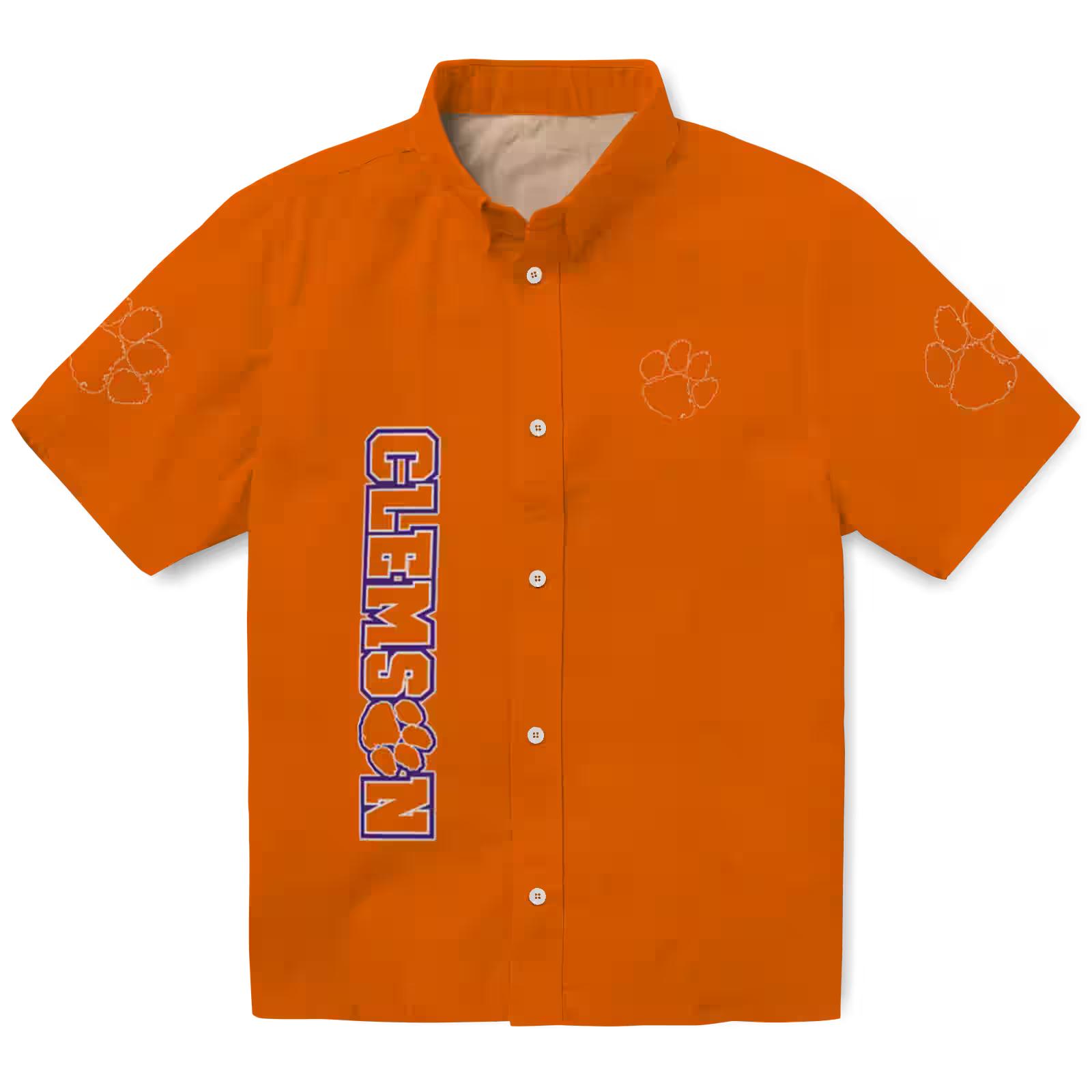 Clemson Tigers Stuart Minion Orange Hawaiian Shirt