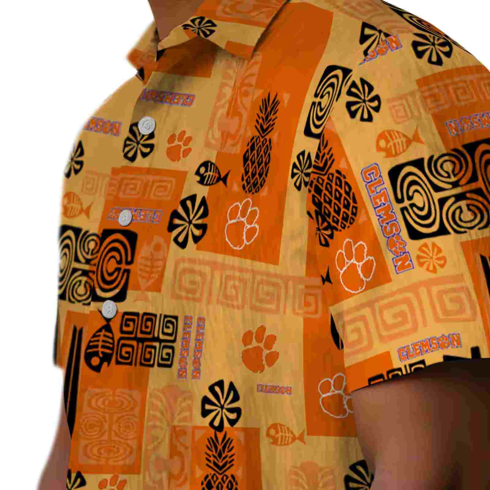 clemson tigers tribal symbols orange hawaiian shirt trendy