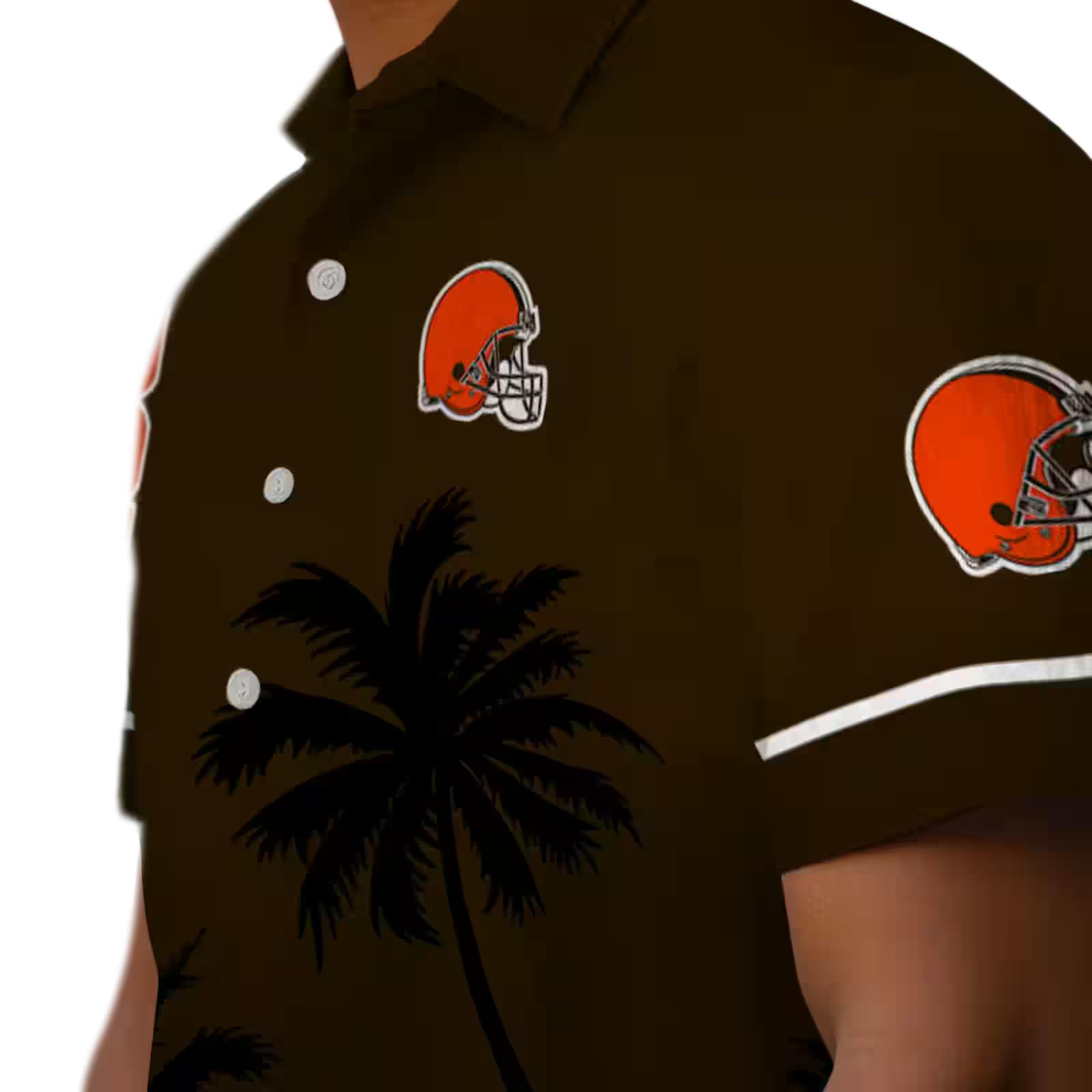 cleveland browns beach sunset brown black hawaiian shirt trendy