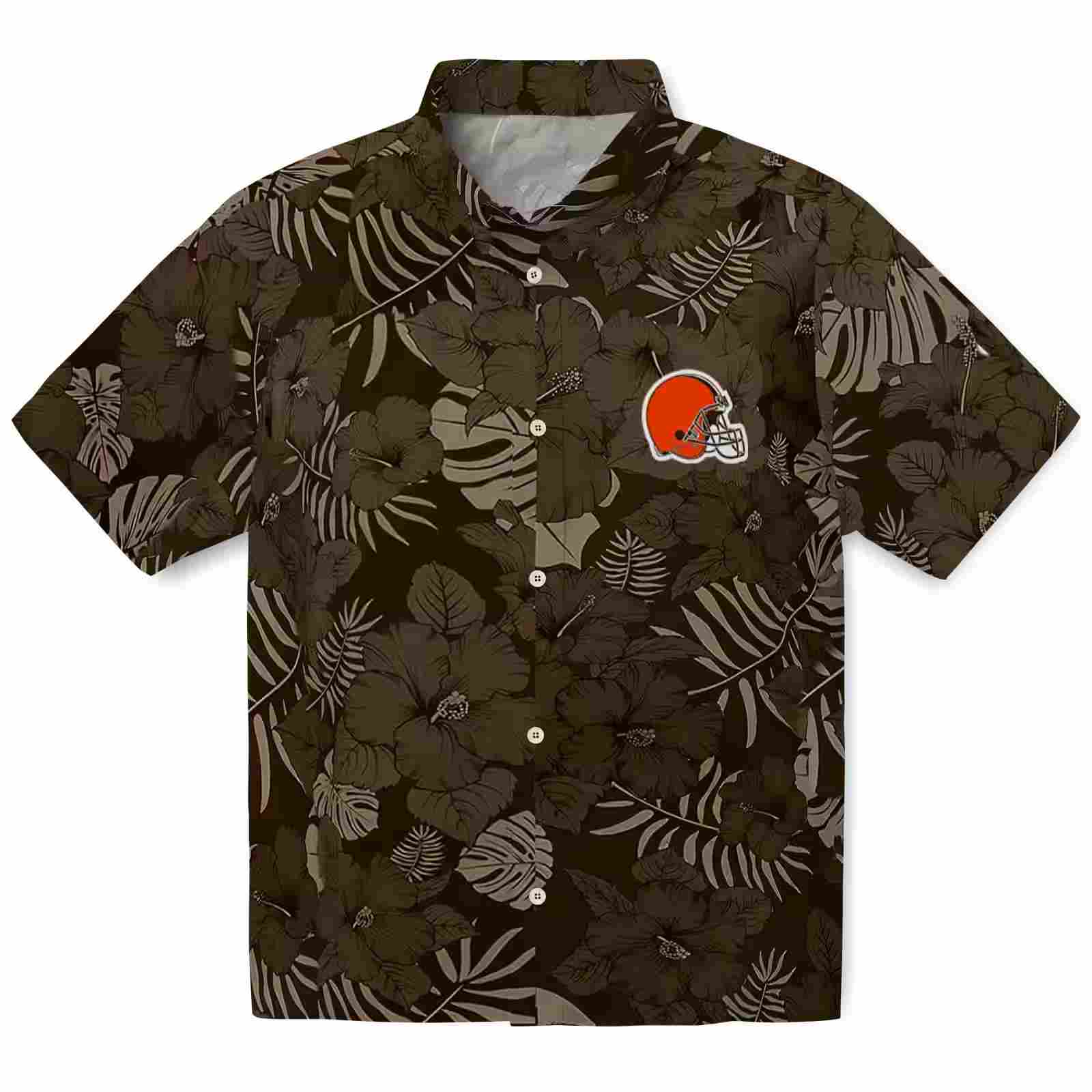 Cleveland Browns Jungle Vibes Brown Hawaiian Shirt