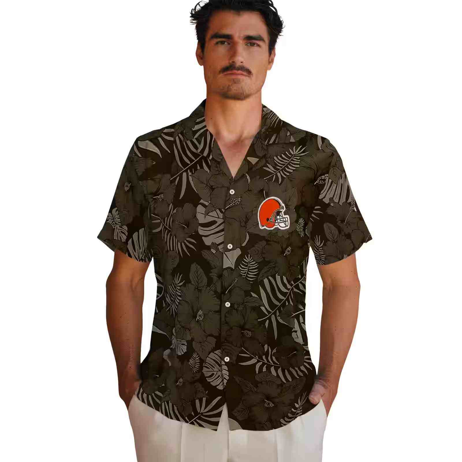 cleveland browns jungle vibes brown hawaiian shirt fashion forward