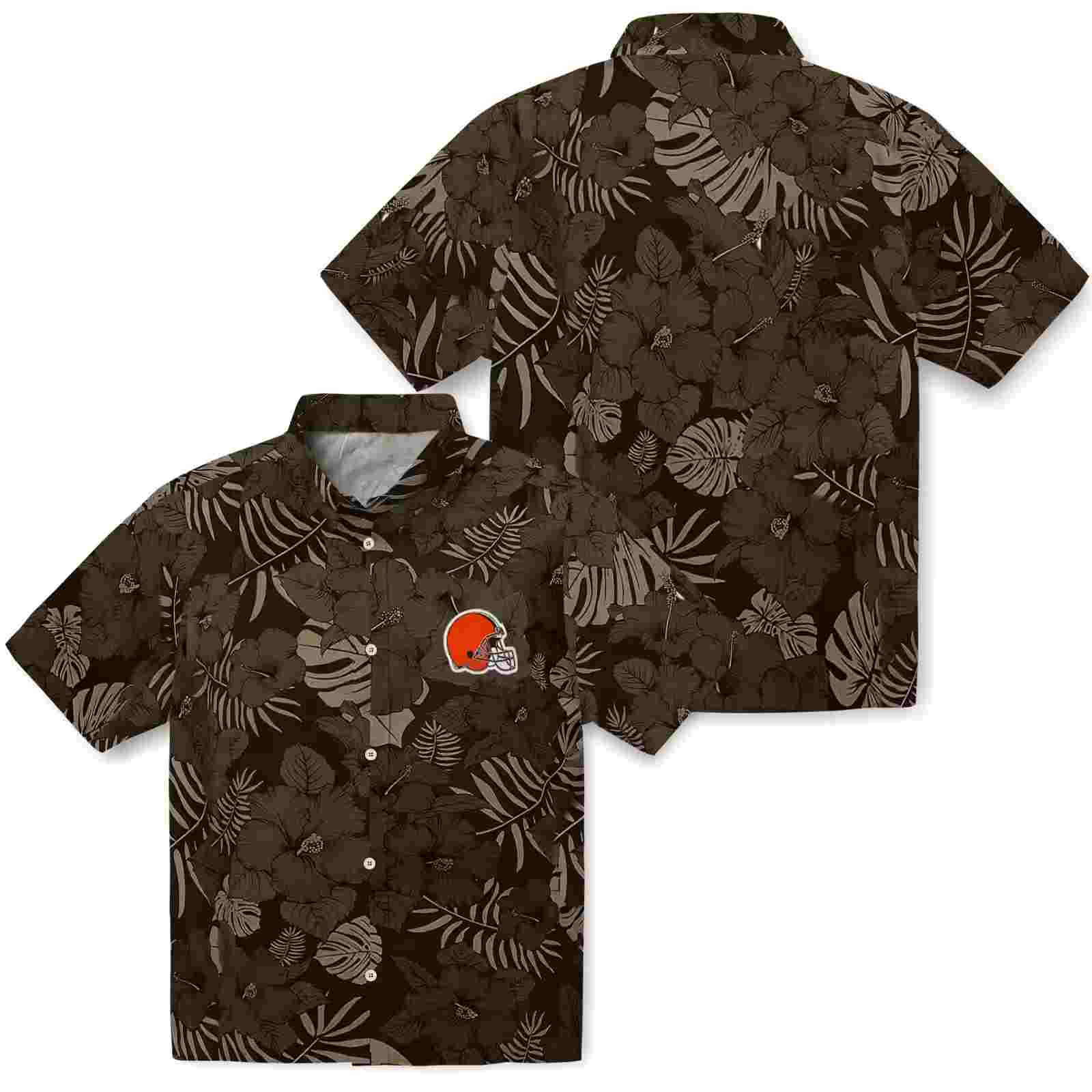 cleveland browns jungle vibes brown hawaiian shirt high quality