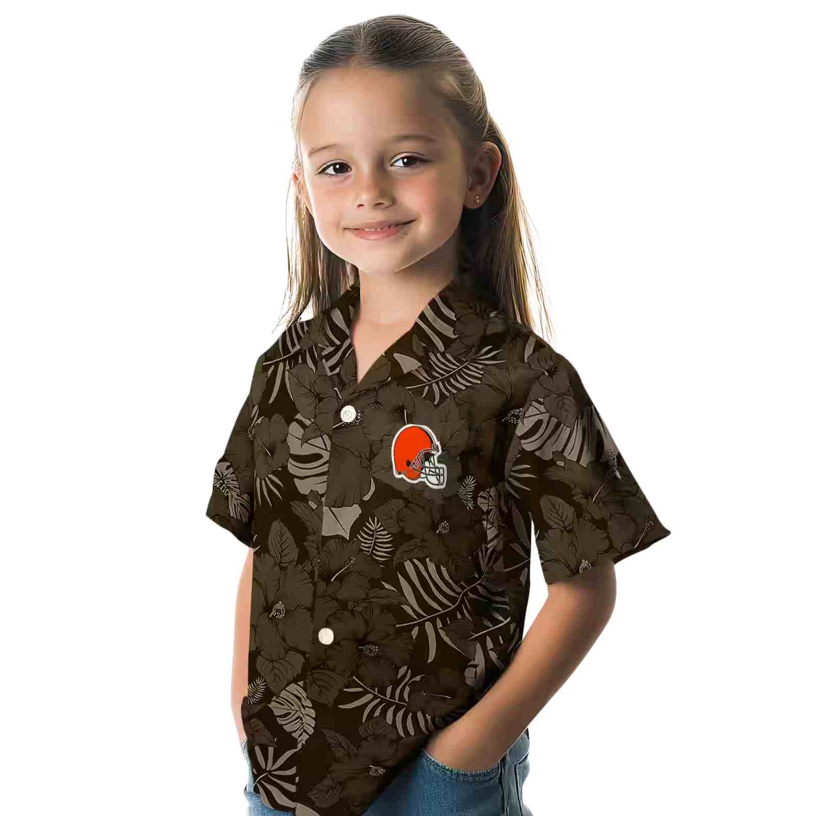 cleveland browns jungle vibes brown hawaiian shirt premium grade