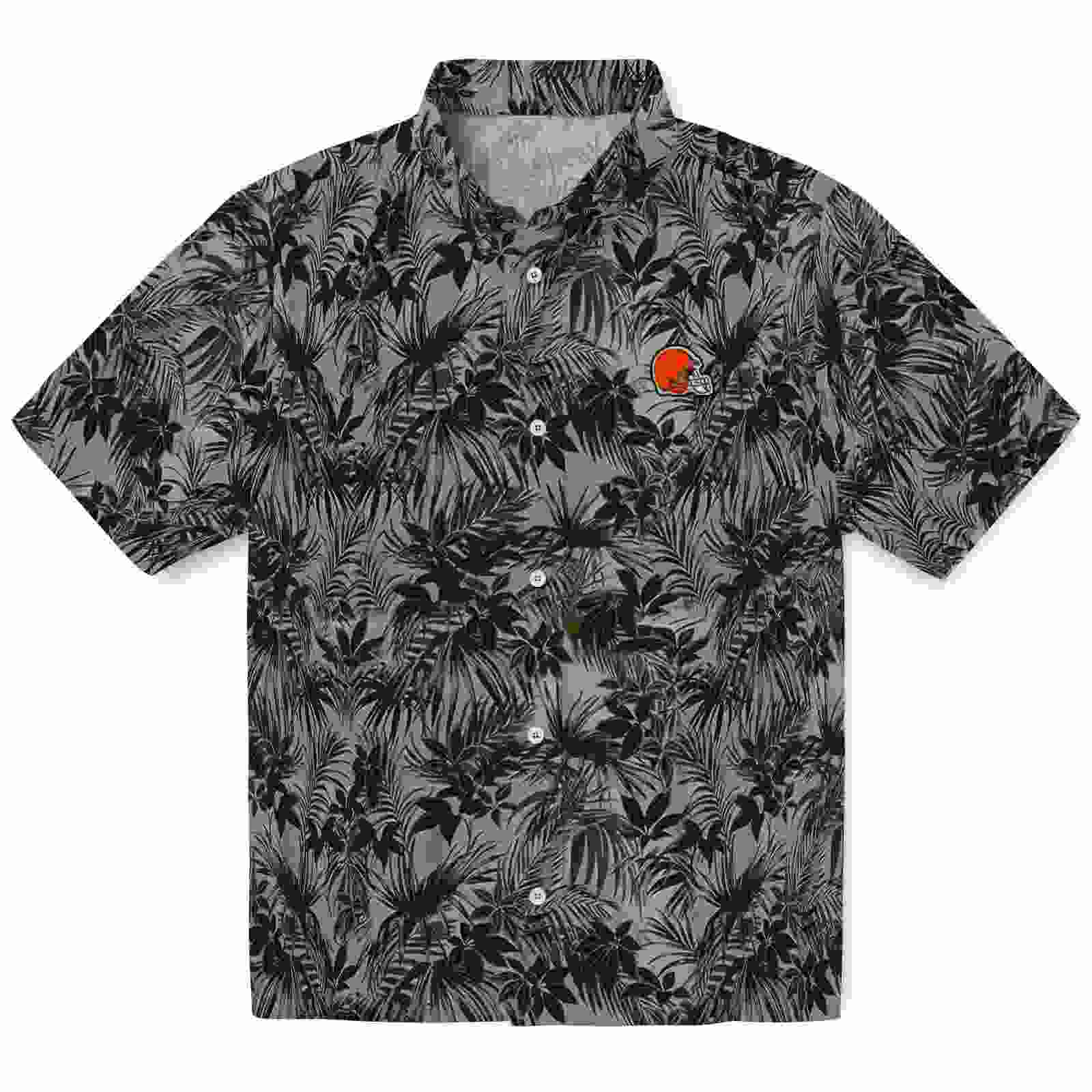 Cleveland Browns Leafy Pattern Brown Hawaiian Shirt