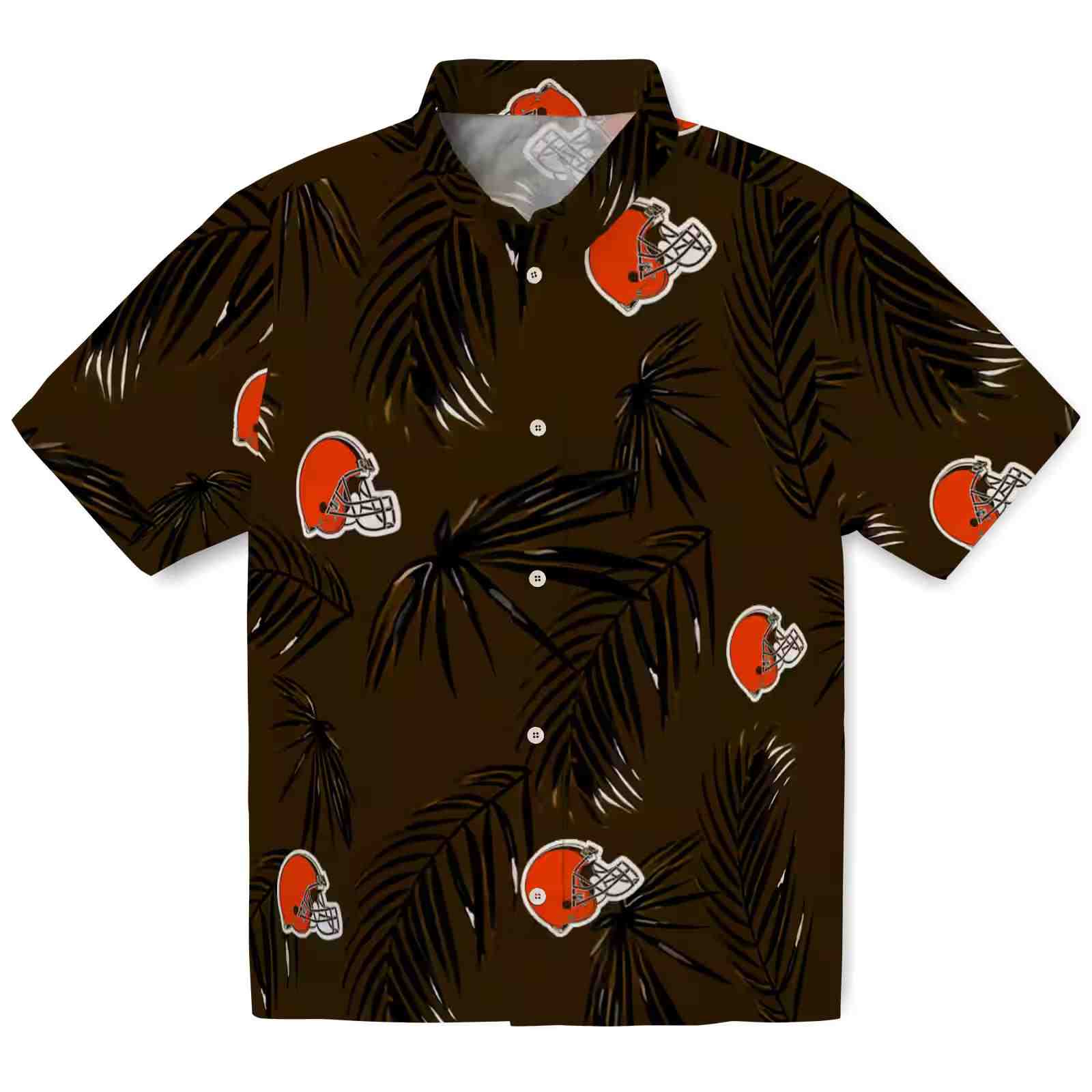 Cleveland Browns Palm Leaf Brown Hawaiian Shirt