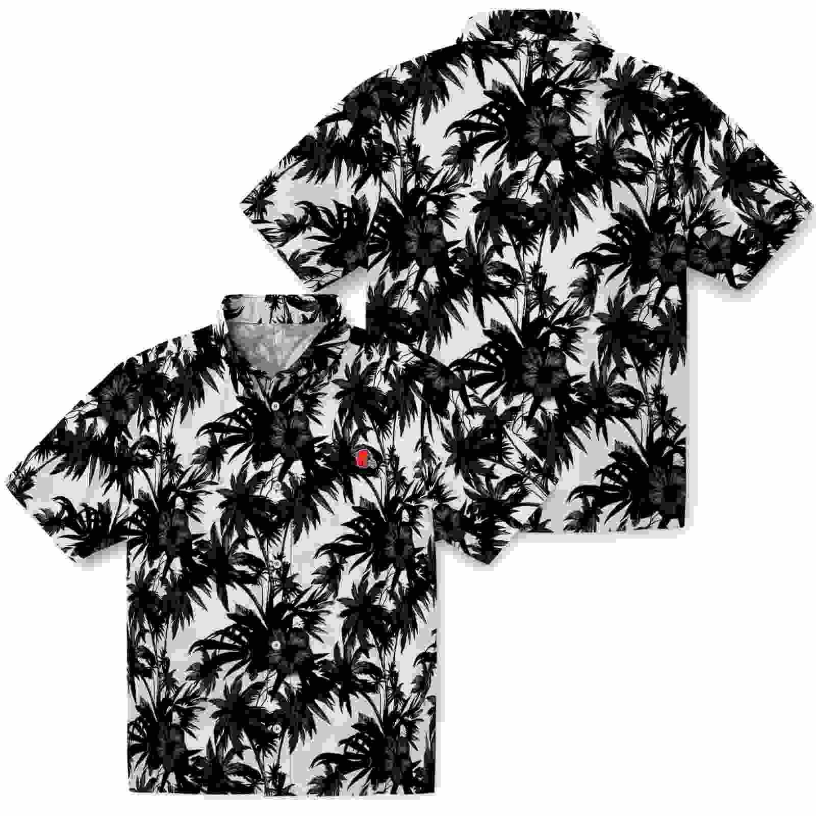 cleveland browns palm motifs black white hawaiian shirt high quality