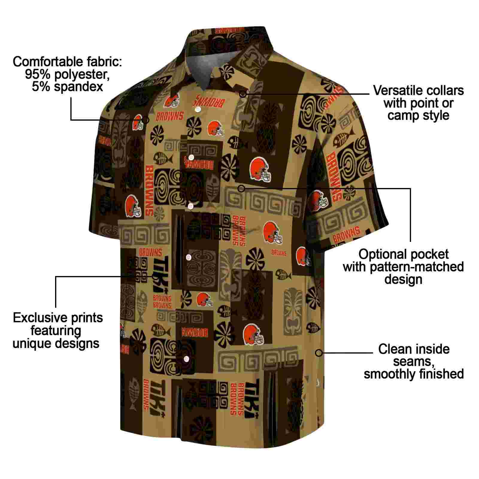 cleveland browns tribal symbols brown hawaiian shirt new arrival