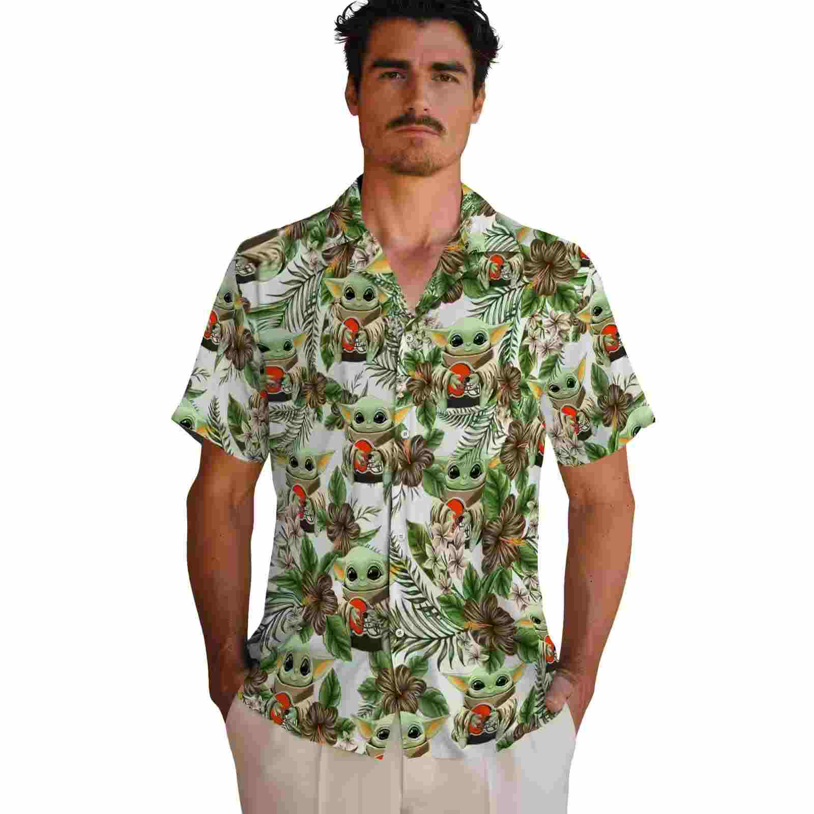 cleveland browns tropical yoda green hawaiian shirt fashion forward