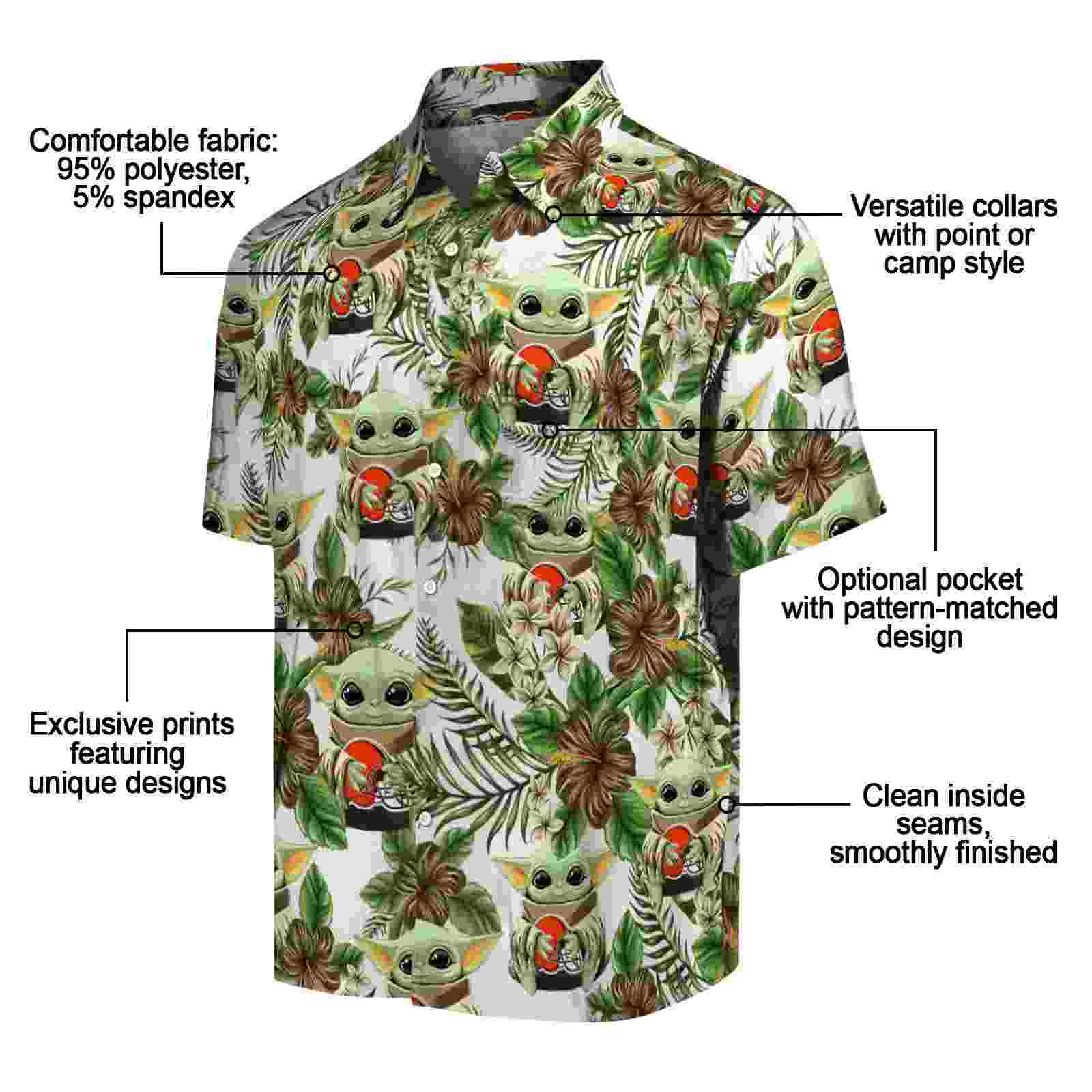 cleveland browns tropical yoda green hawaiian shirt new arrival