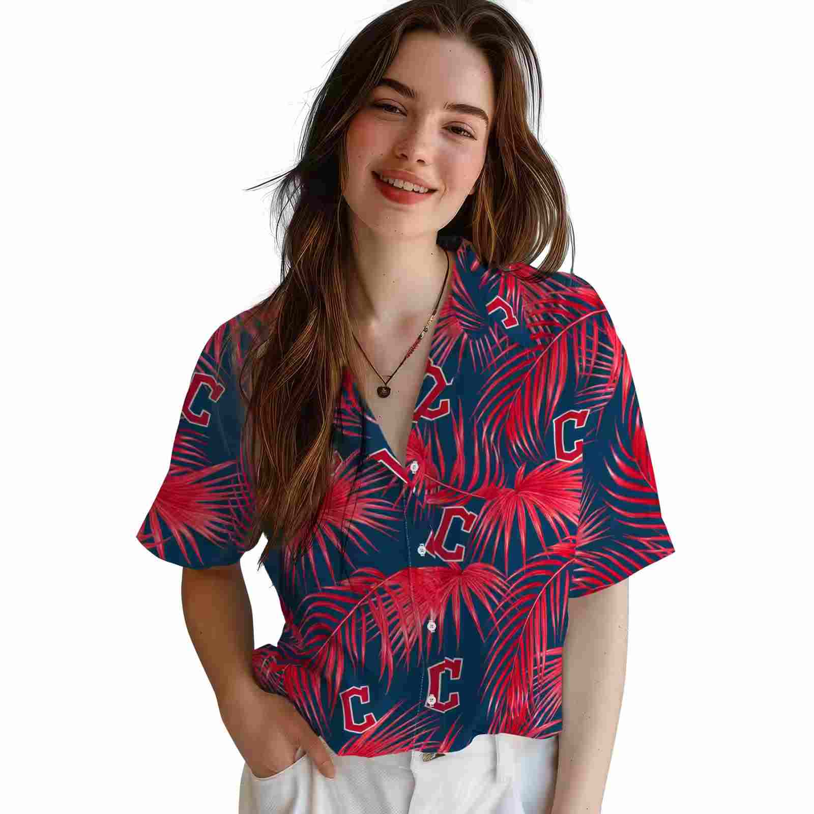 cleveland guardians leafy palms navy blue hawaiian shirt latest model