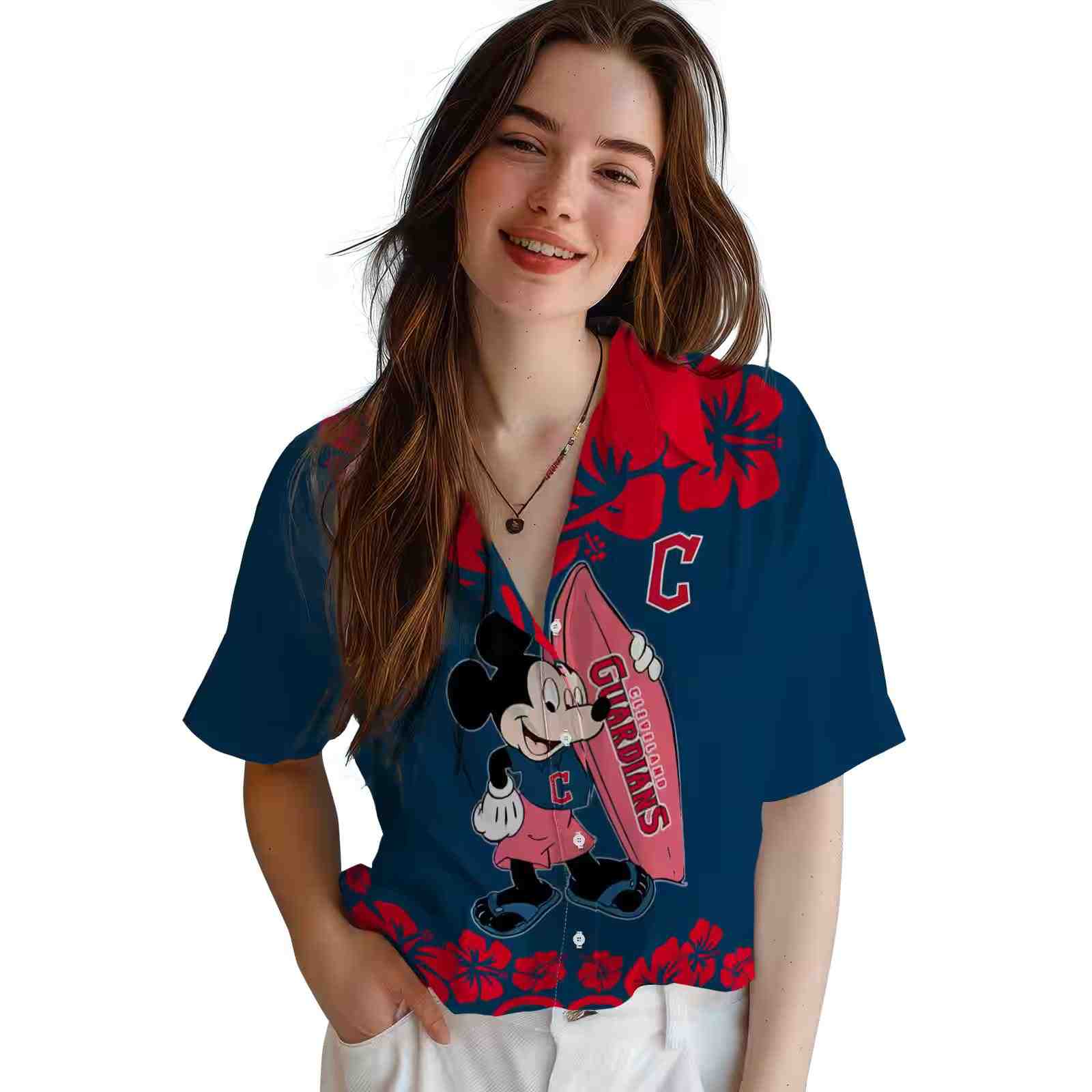 cleveland guardians surfing mickey navy blue hawaiian shirt latest model