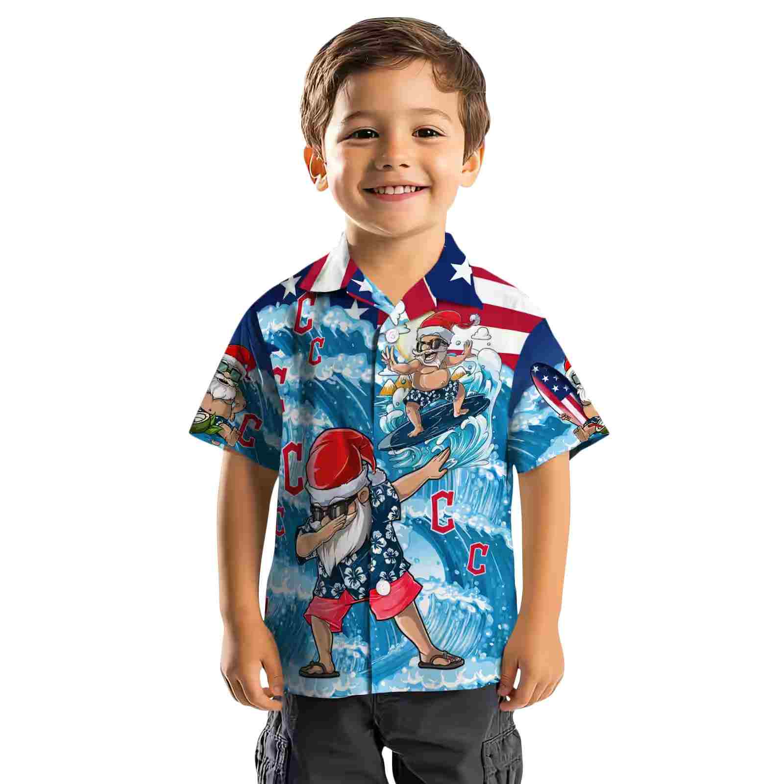 cleveland guardians surfing santa blue hawaiian shirt top rated