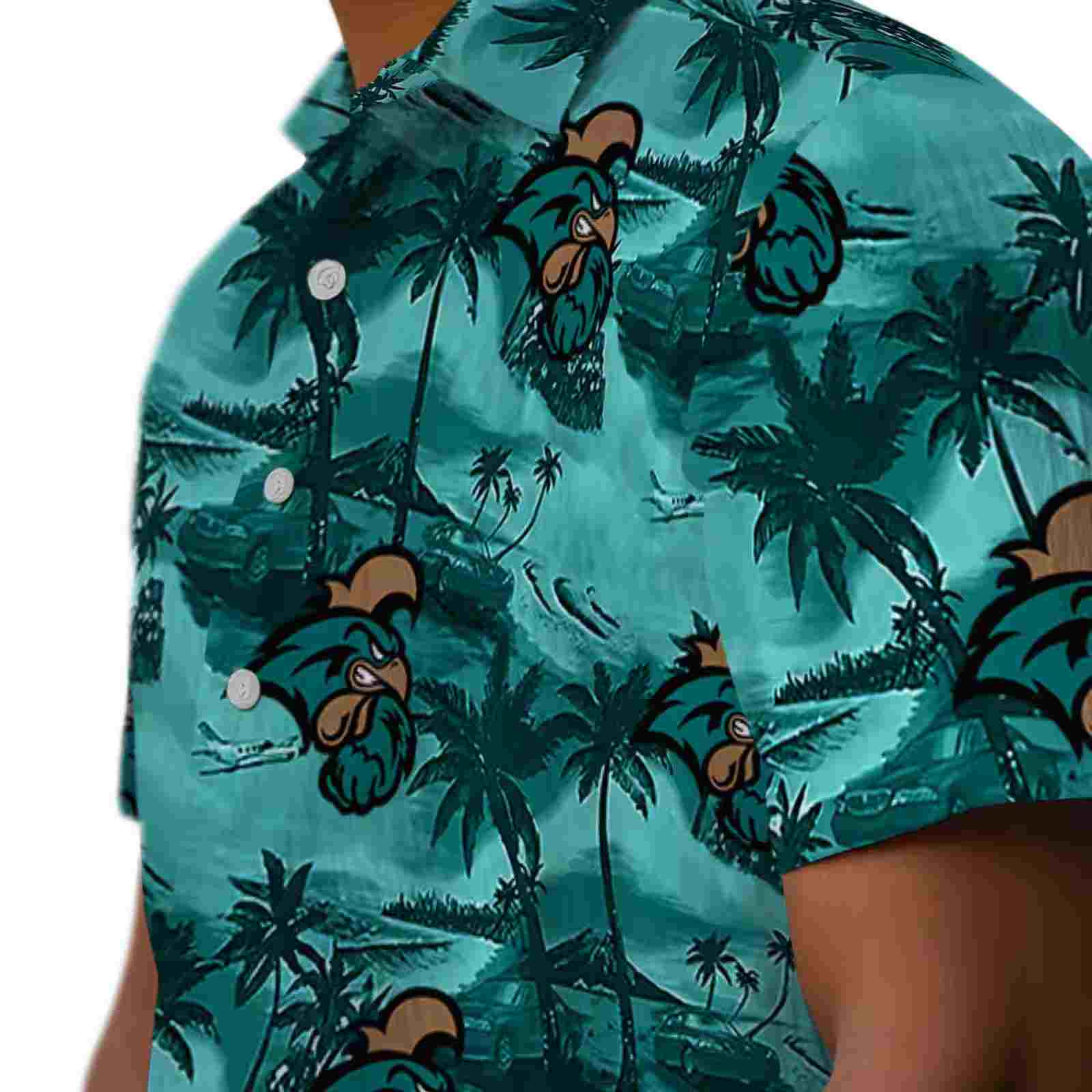 coastal carolina chanticleers coastal palms green hawaiian shirt trendy