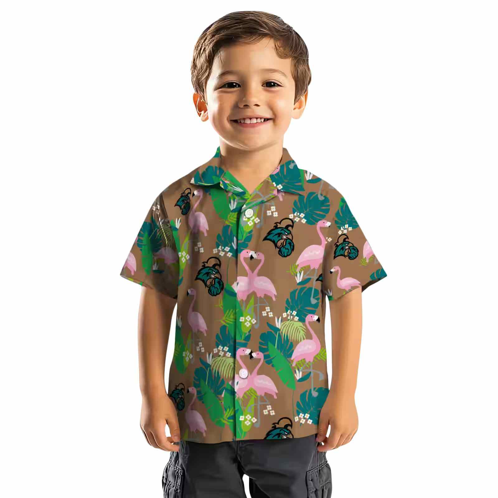 coastal carolina chanticleers flamingo foliage green hawaiian shirt top rated