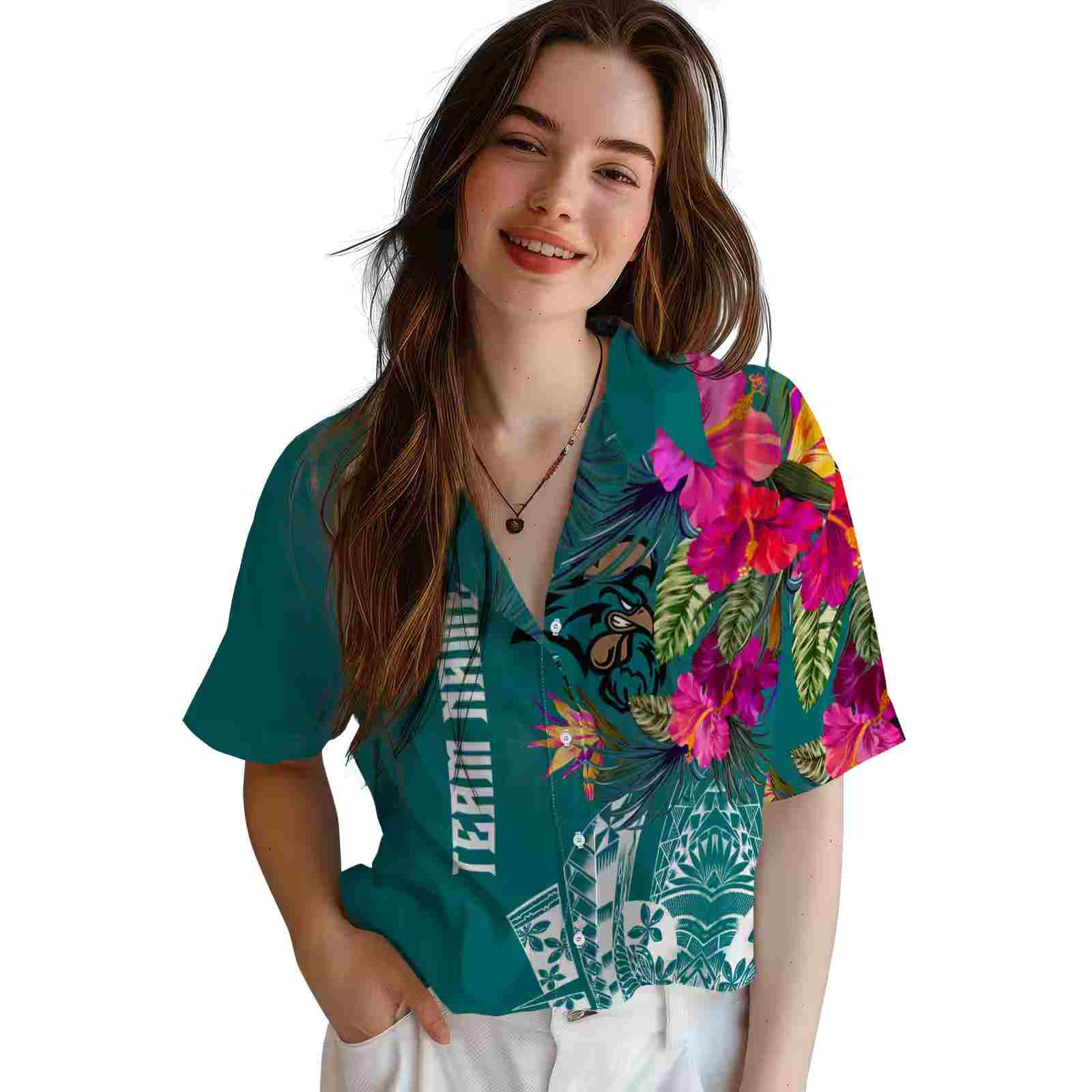 coastal carolina chanticleers floral polynesian green hawaiian shirt latest model