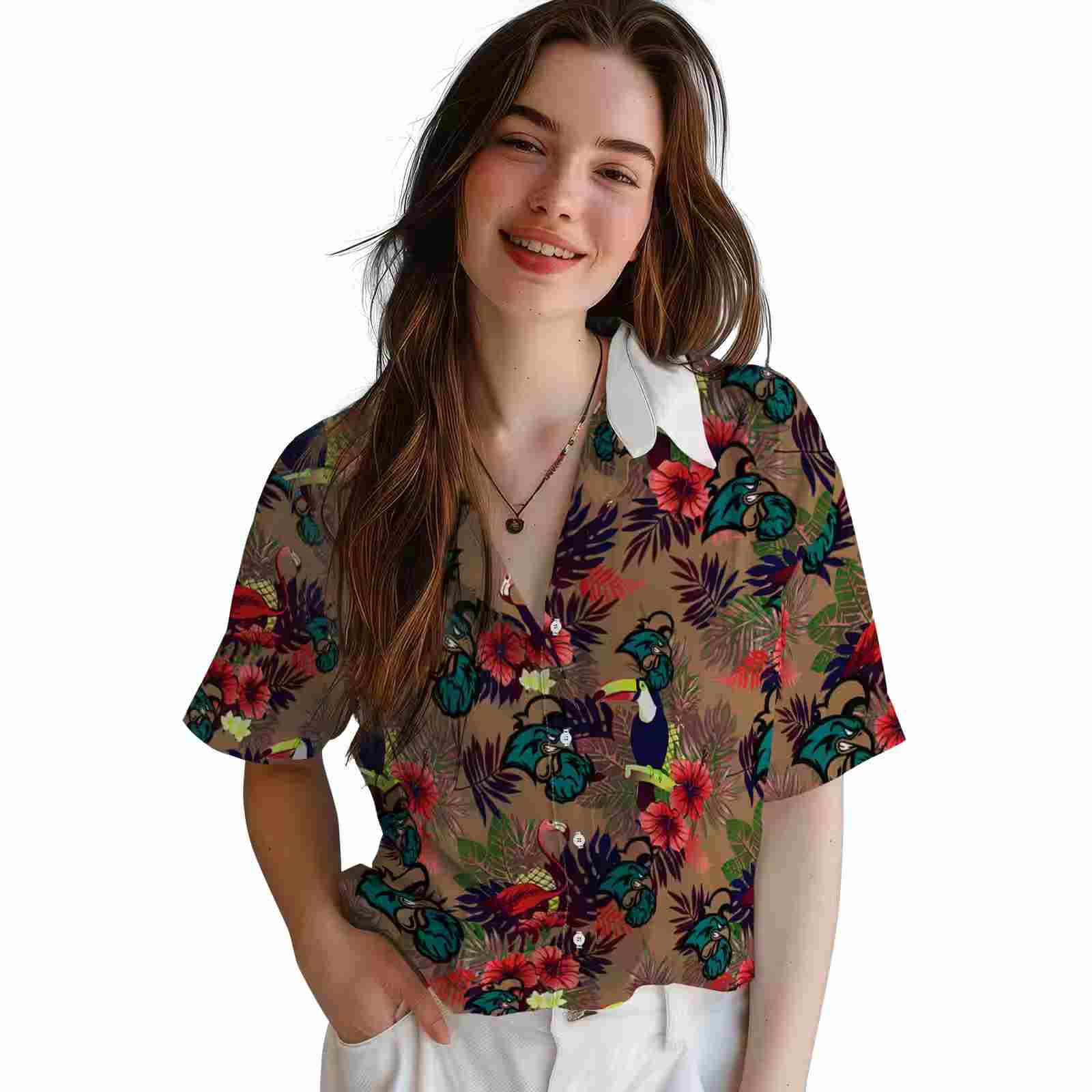 coastal carolina chanticleers floral toucan green red hawaiian shirt latest model