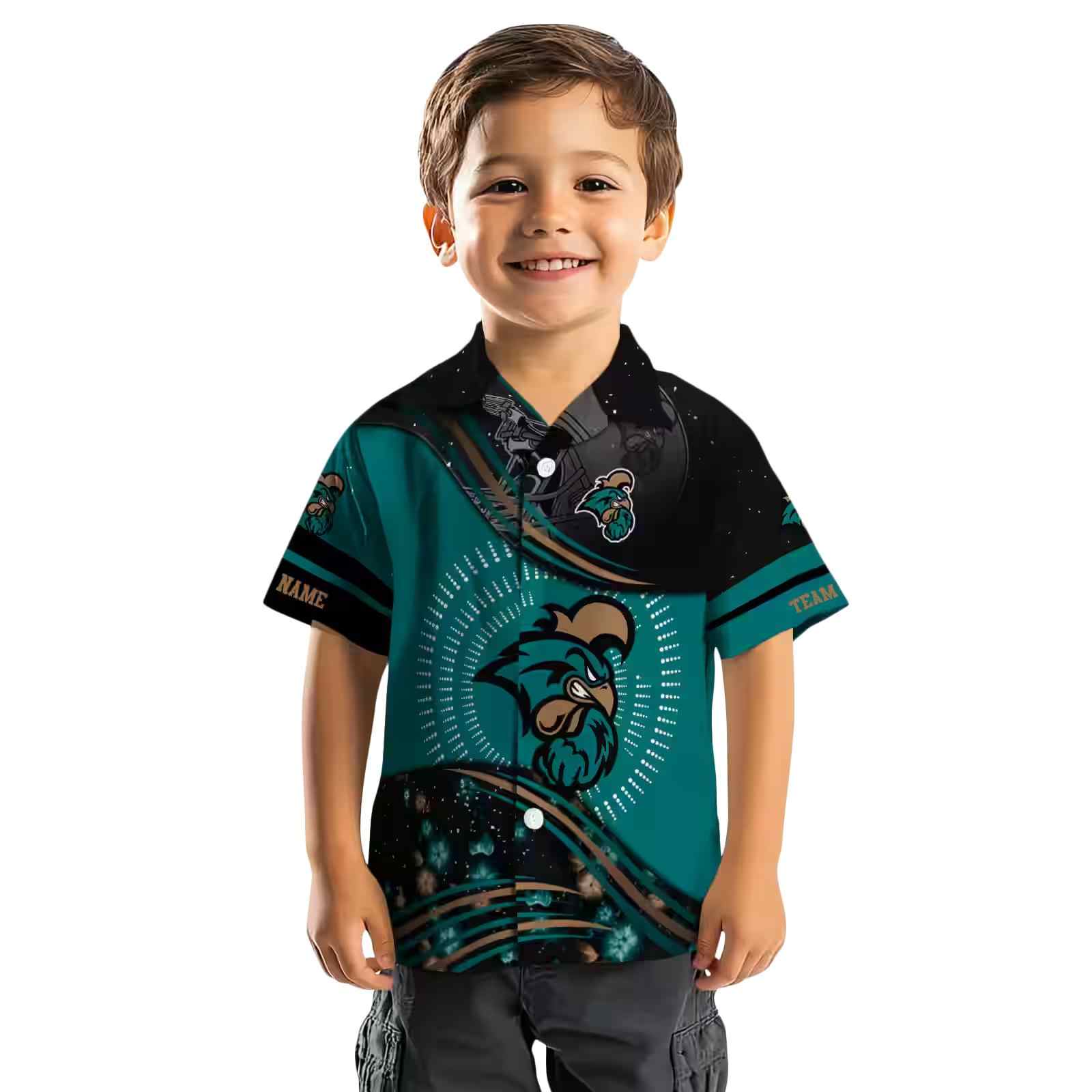 coastal carolina chanticleers football wave green black hawaiian shirt top rated