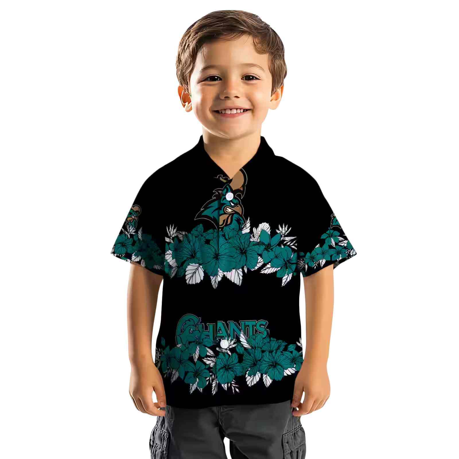 coastal carolina chanticleers hibiscus stripe green black hawaiian shirt top rated