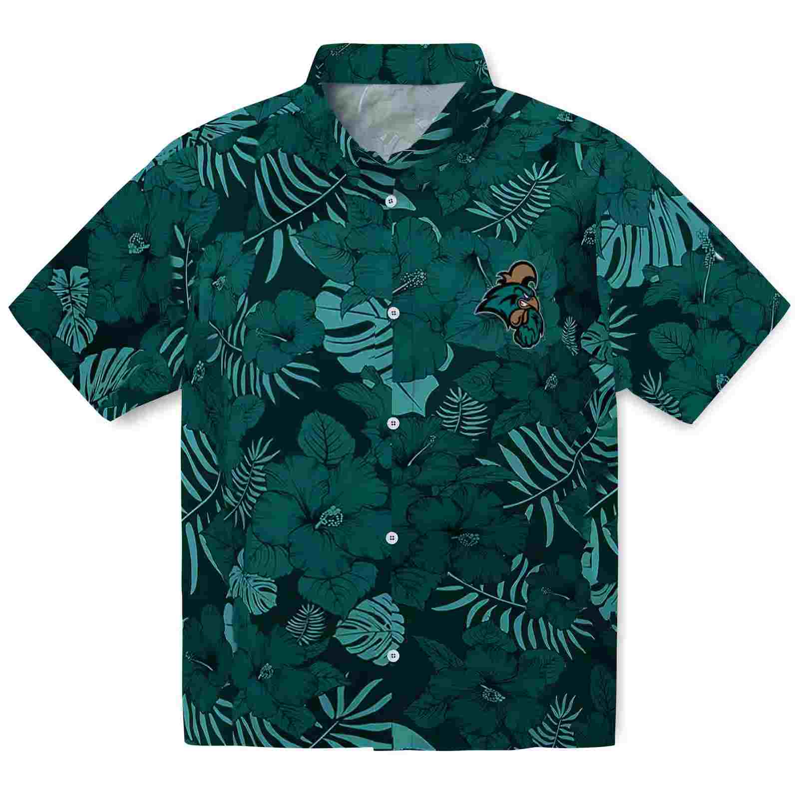 Coastal Carolina Chanticleers Jungle Vibes Green Hawaiian Shirt