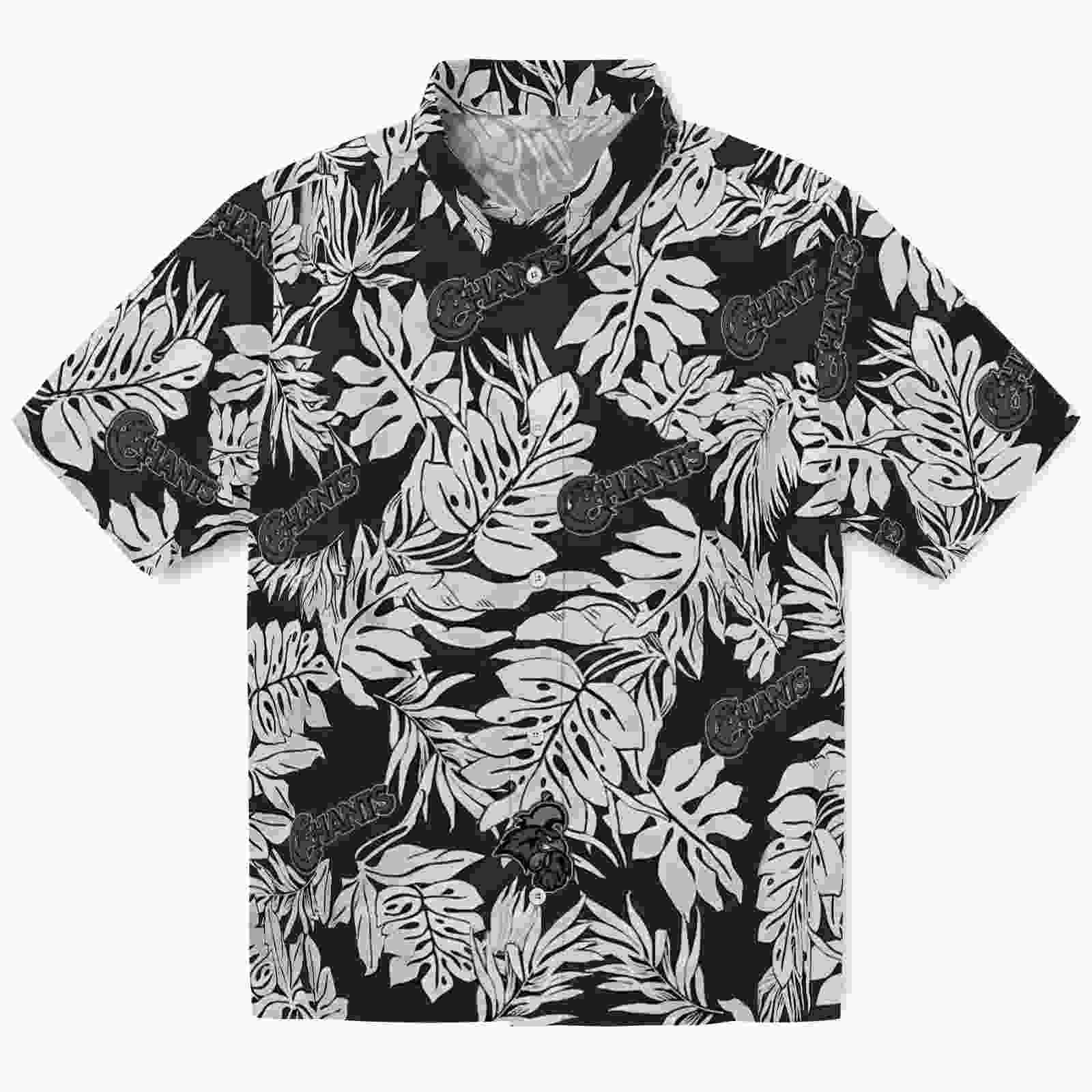 Coastal Carolina Chanticleers Monstera Leaf Pattern Black Hawaiian Shirt