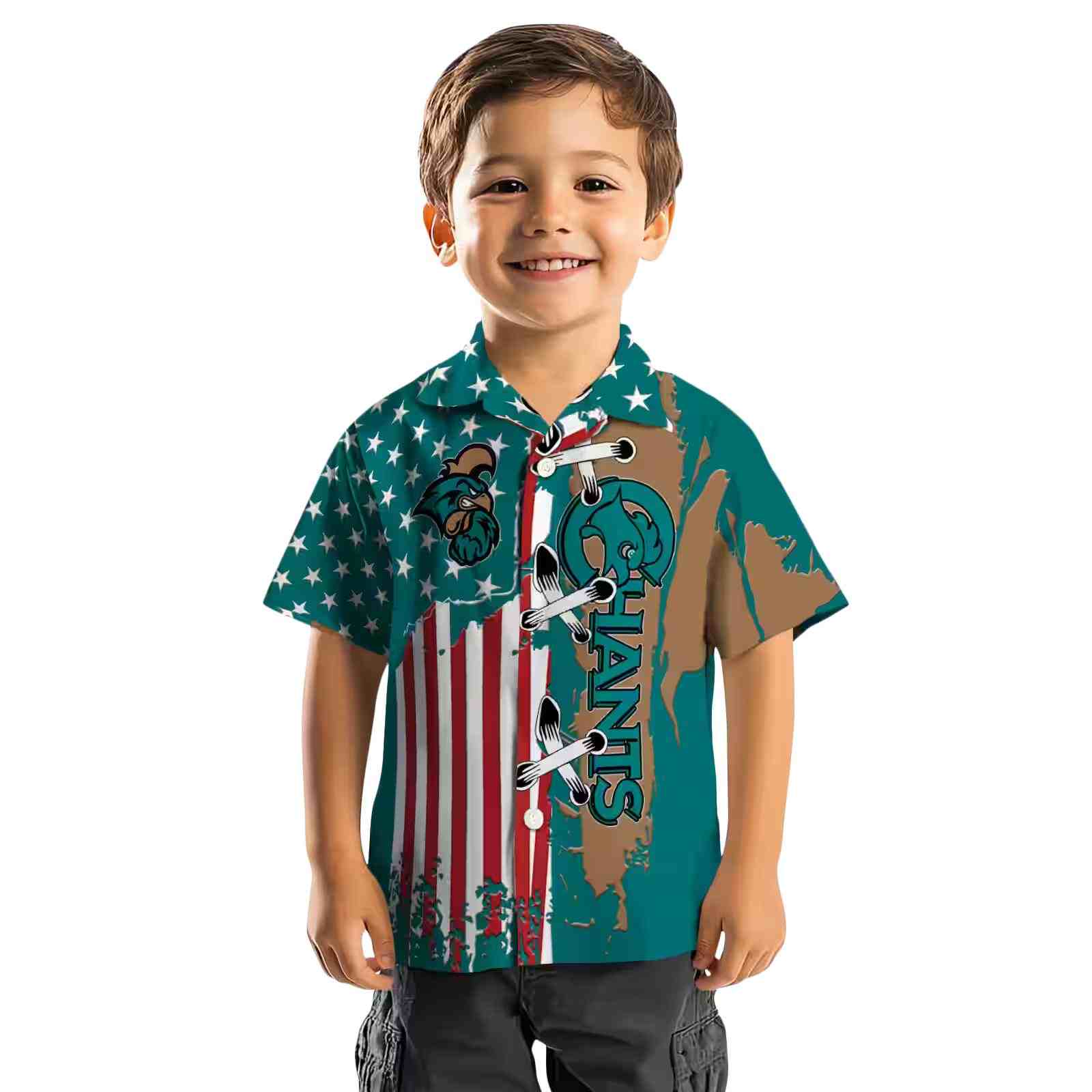 coastal carolina chanticleers stitched flag green hawaiian shirt top rated