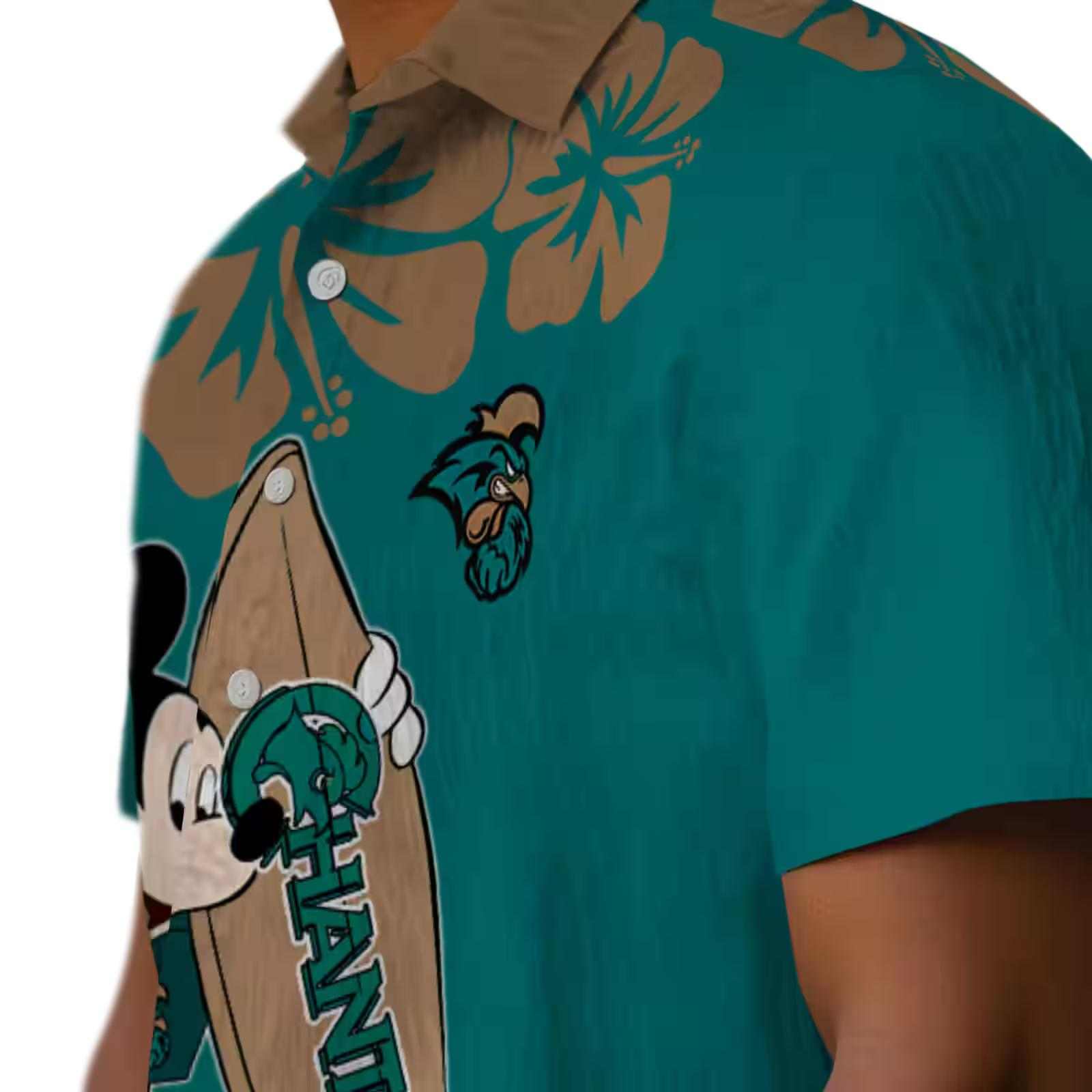 coastal carolina chanticleers surfing mickey green hawaiian shirt trendy