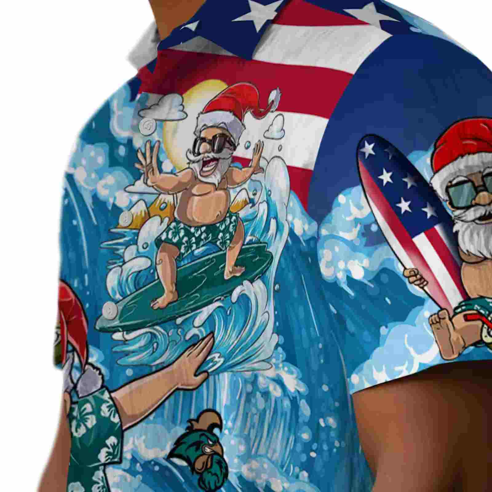 coastal carolina chanticleers surfing santa blue hawaiian shirt trendy