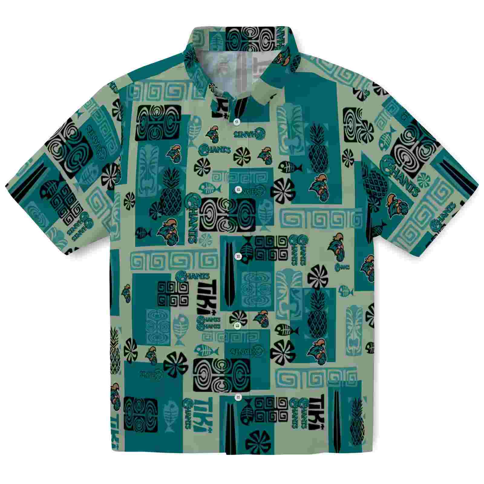 Coastal Carolina Chanticleers Tribal Symbols Green Hawaiian Shirt