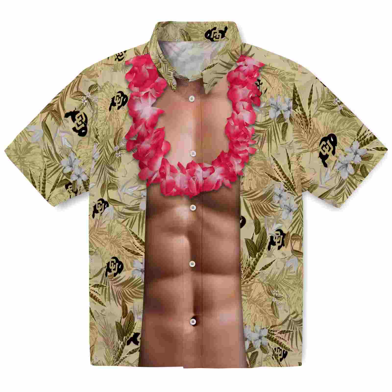 Colorado Buffaloes Chest Illusion Gold Hawaiian Shirt