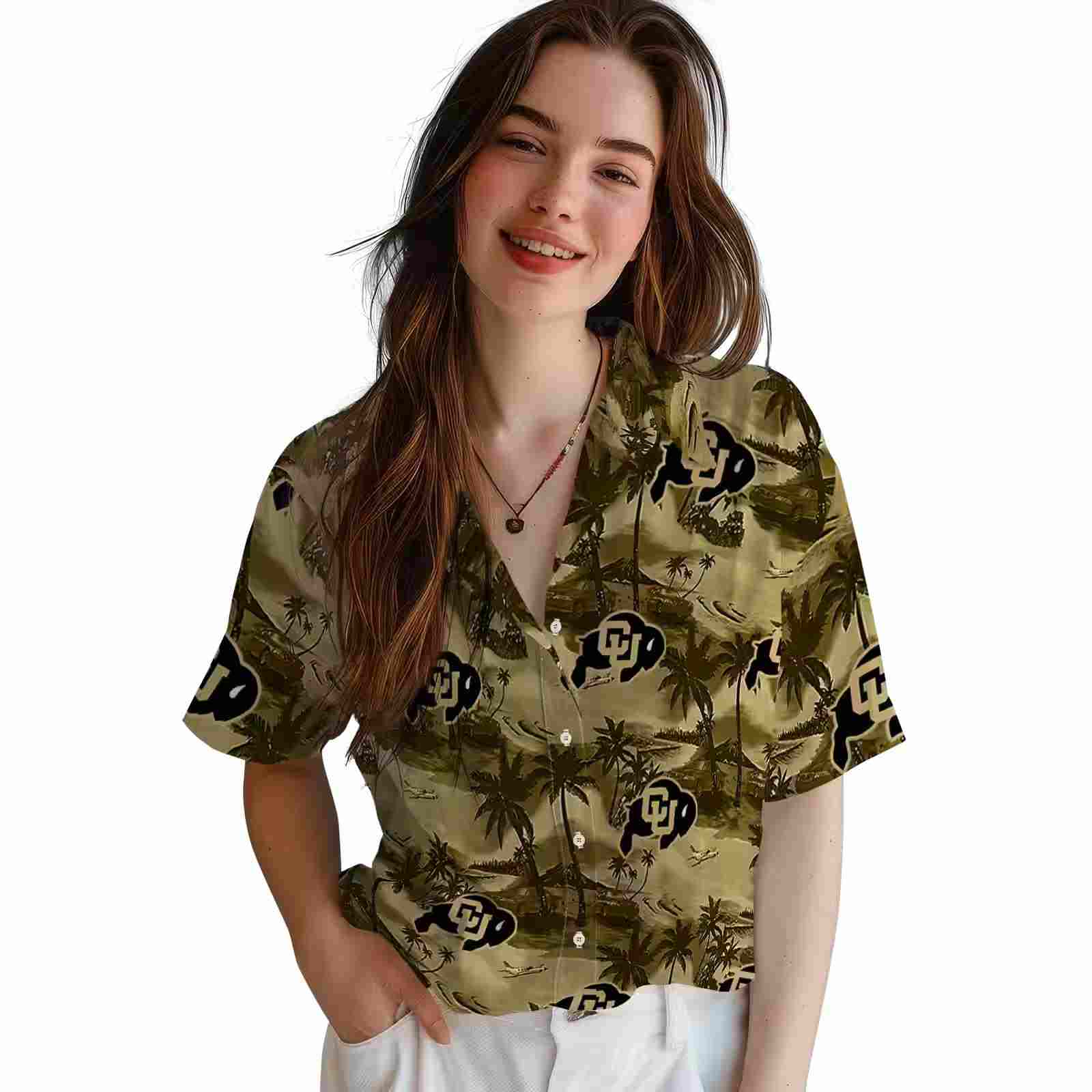 colorado buffaloes coastal palms gold hawaiian shirt latest model