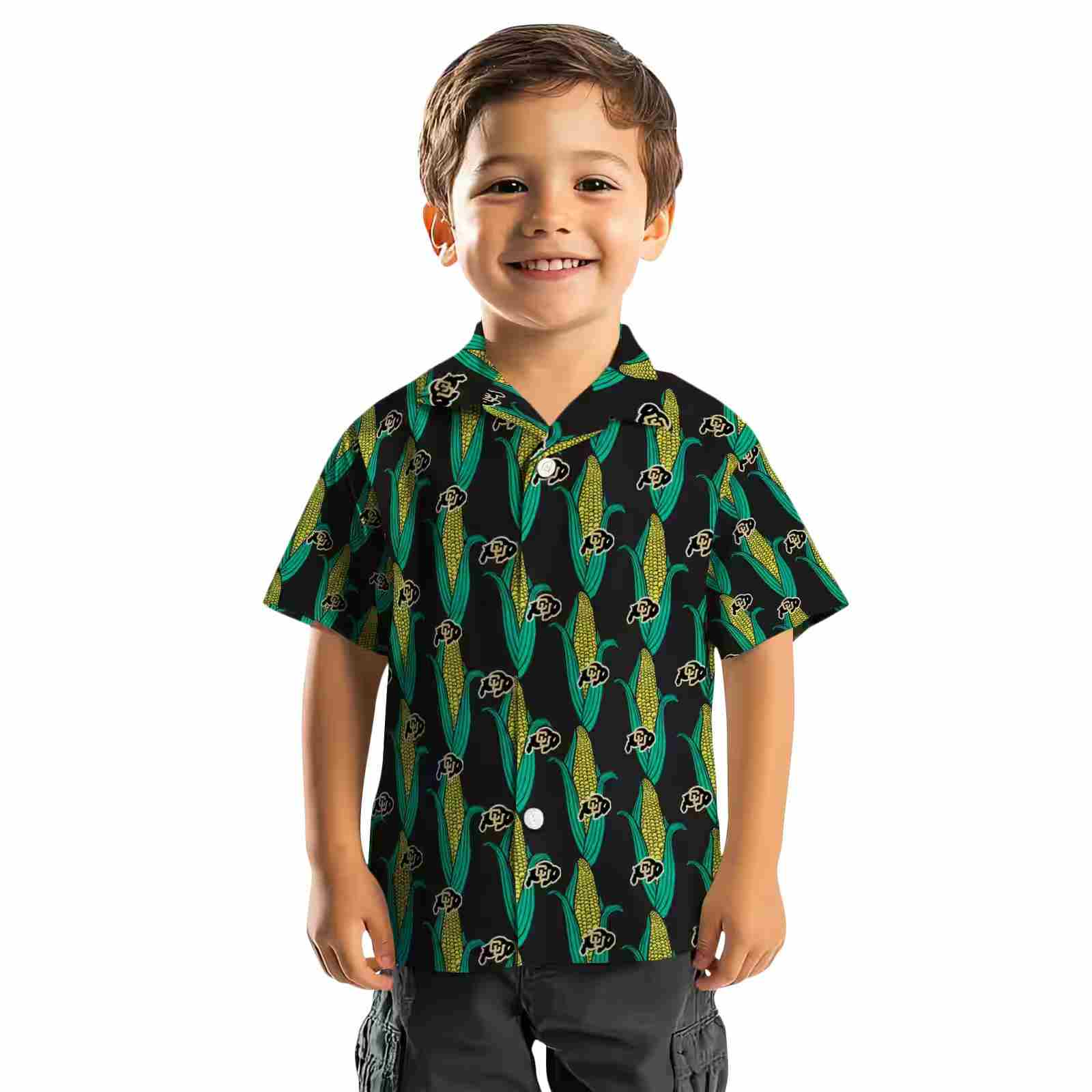 colorado buffaloes corn motifs black green hawaiian shirt top rated